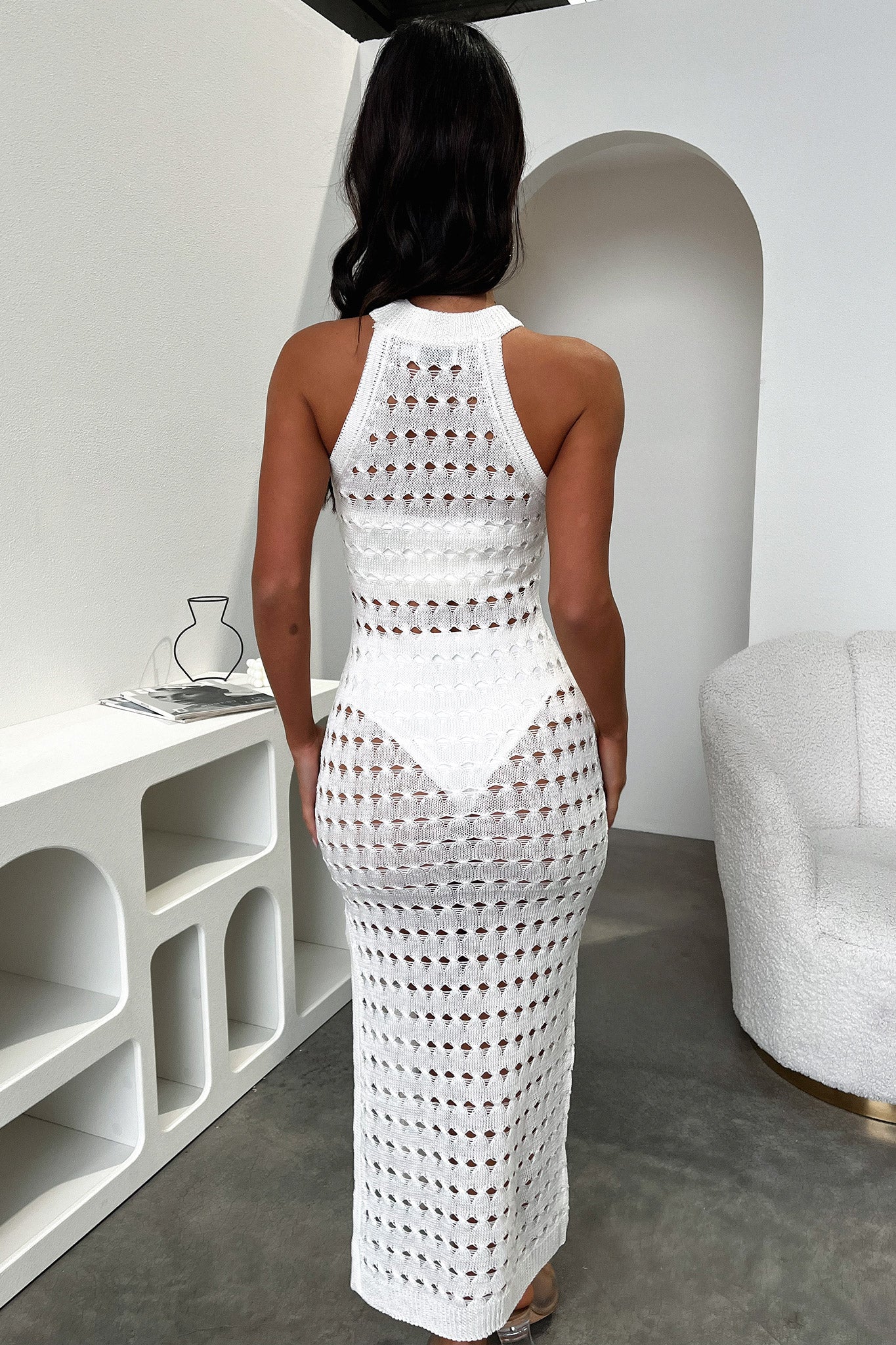 Lannon Midi Dress for Women - Elegant White Summer Dress with Flowy Skirt | Perfect for Beach Vacation, Date Night & Casual Outings