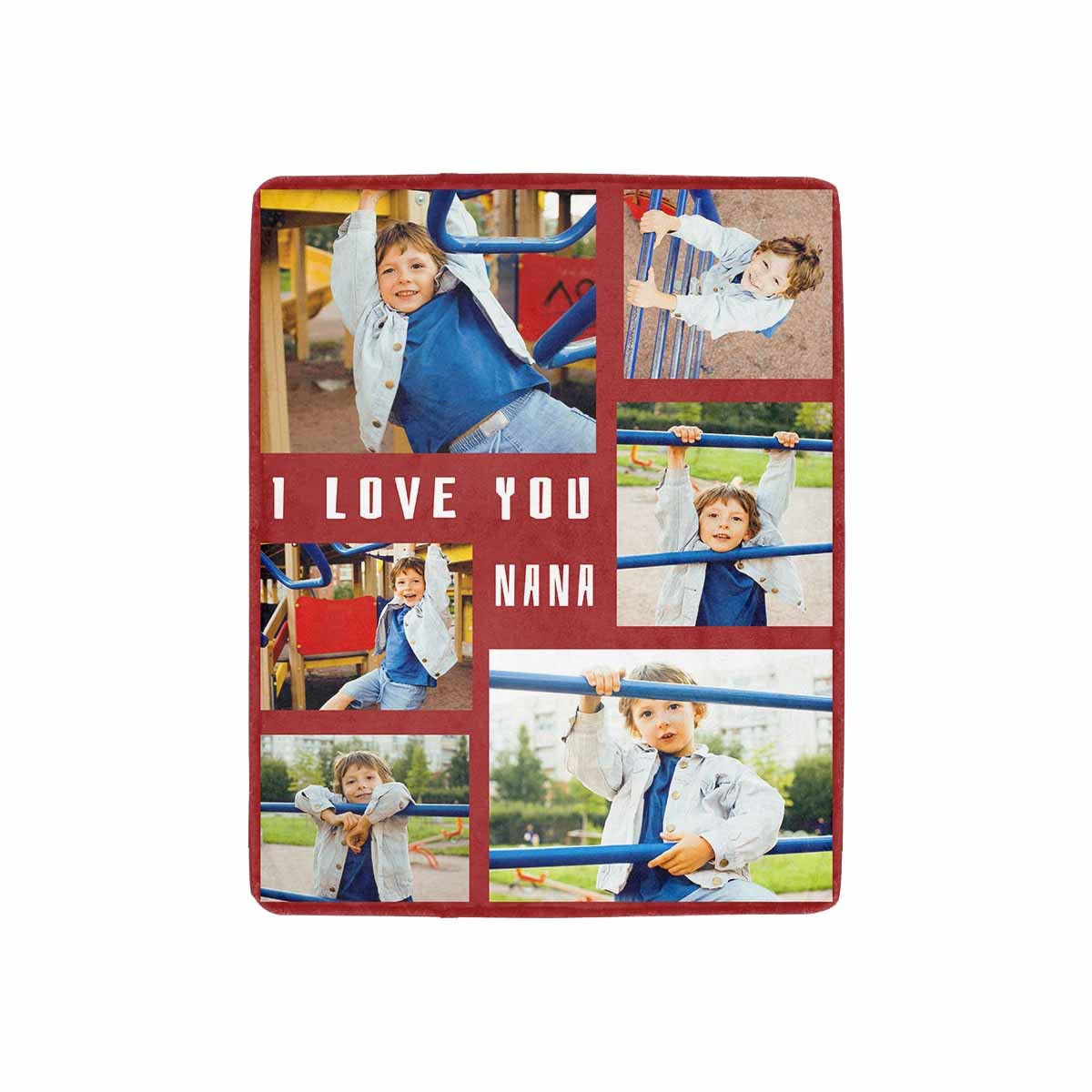 Personalized Photo Throw Blanket for Grandma - Custom Gift for Birthday, Mother's Day - 30x40 Inches - 'Love You to The Moon and Back' Design - Perfect for Cozy Nights, Family Photos & Heartwarming Gifts
