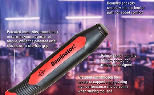 Mayhew Tools 14119 Dominator Pro 48-Inch Curved Pry Bar - Heavy Duty Red Steel Construction - Perfect for Automotive Repair, Construction & Demolition Work