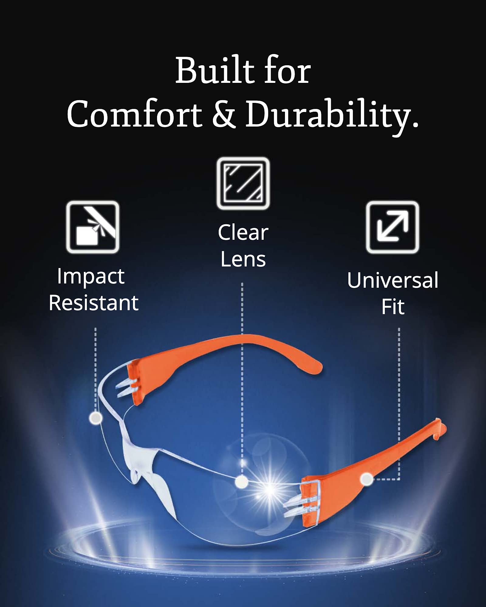 Aqulius Bulk Pack Safety Glasses For Men & Women - ANSI Z78.1 Certified, Anti-Scratch & Impact Resistant Protective Eyewear - Ideal for Construction, Woodworking, and DIY Projects