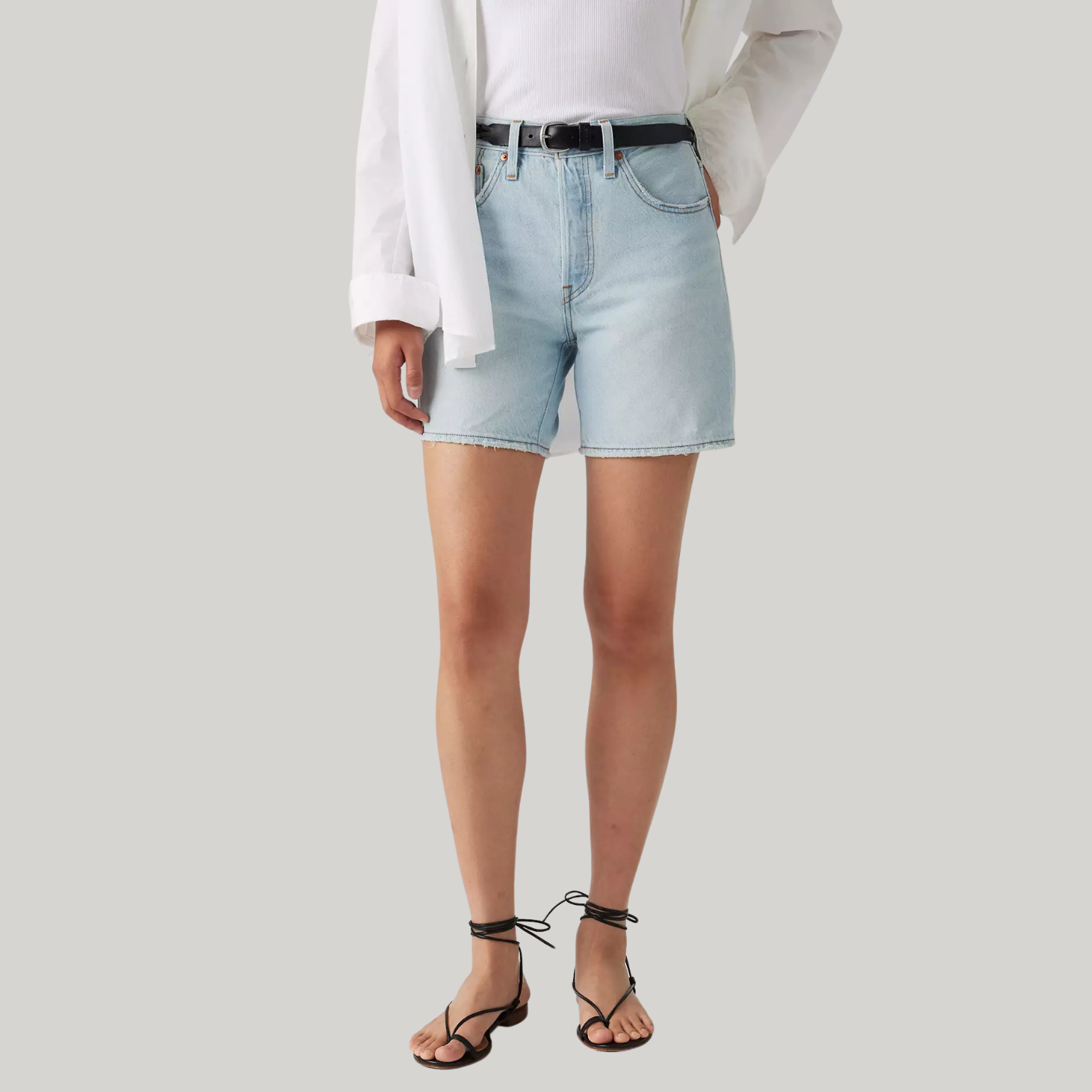 501 Mid Thigh Lightweight Shorts for Women - Comfortable Stretch Denim Shorts for Summer | Perfect for Casual Wear, Beach & Outdoor Activities
