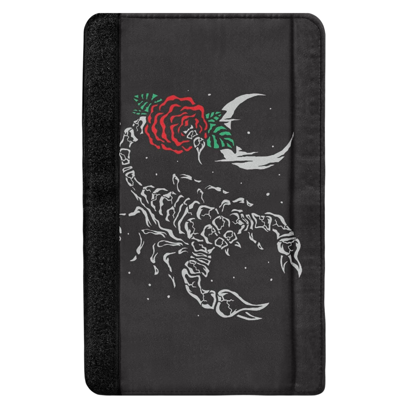 Scorpion Red Rose Flowers Crescent Moon Black Adjustable Car Seat Belt Pad Cover - Universal Shoulder Strap Cushion for Adults & Kids - Comfortable Driving Protection for Long Trips, Commuting, and Road Trips