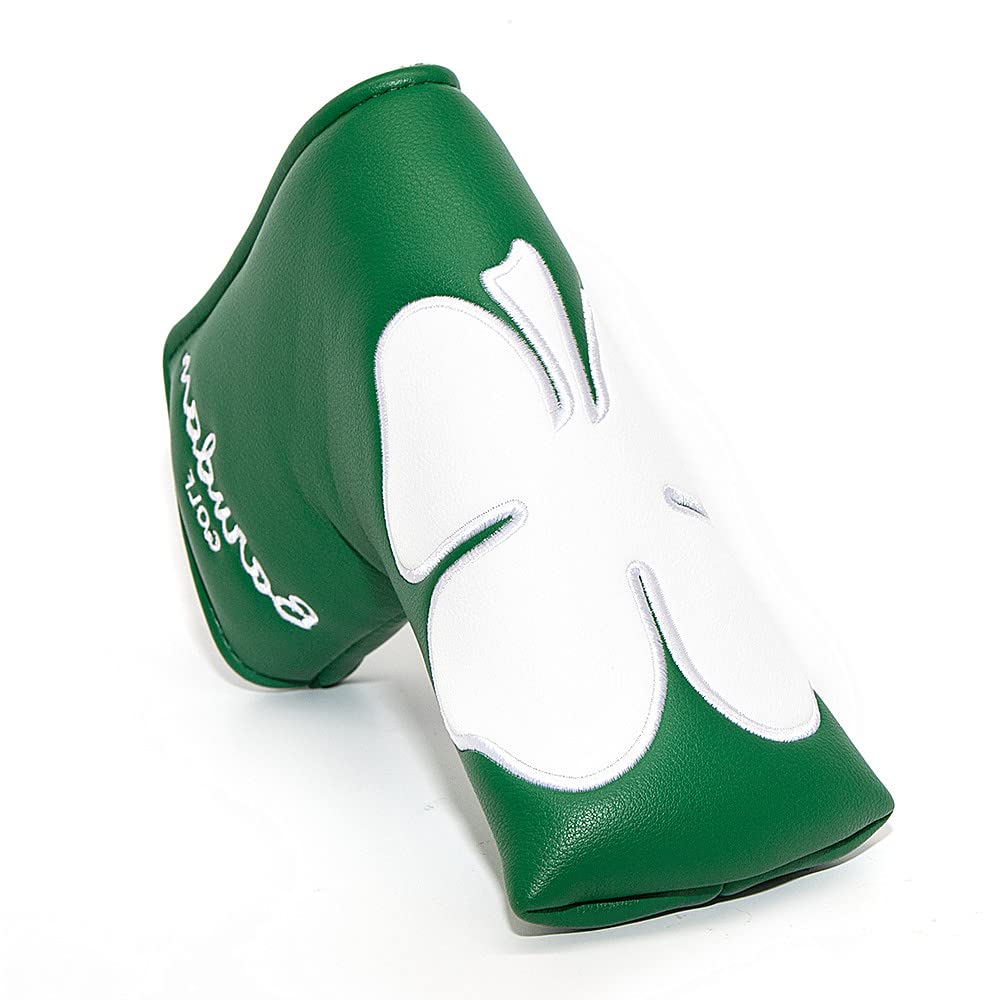 Premium Barudan Golf Shamrock Clover Blade Putter Cover - Magnetic Closure Headcover for Blade Style Putters - Durable Club Protector for Golf Course & Practice Sessions