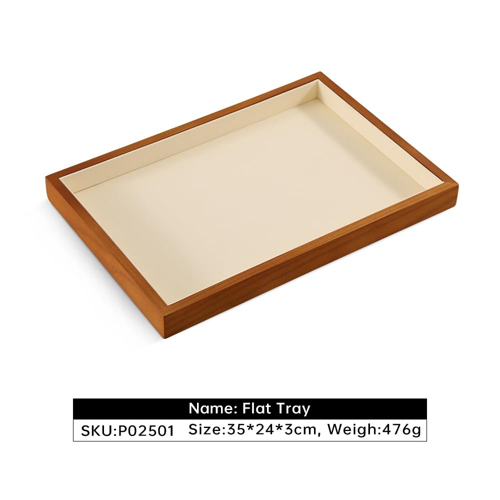 Luxury White Wood Jewelry Tray Organizer - Elegant Dresser Display for Rings, Bracelets, Watches & Necklaces | Perfect for Bedroom Vanity, Wedding Jewelry Storage & Gift Presentation