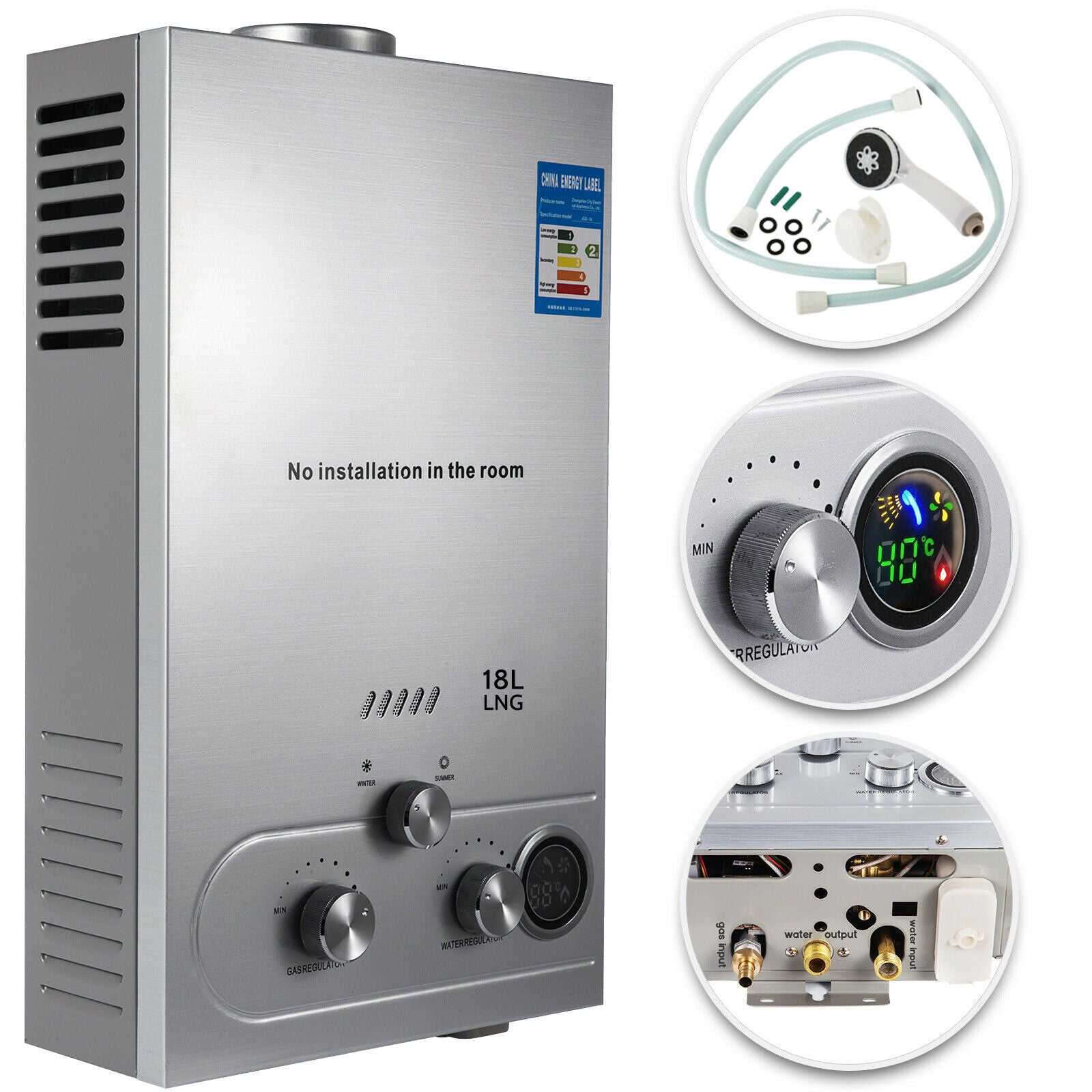 18L Portable Propane Water Heater for Camping - Compact Outdoor LPG Tankless Hot Water System | Model 518CH | Perfect for RV Trips, Backpacking & Off-Grid Living