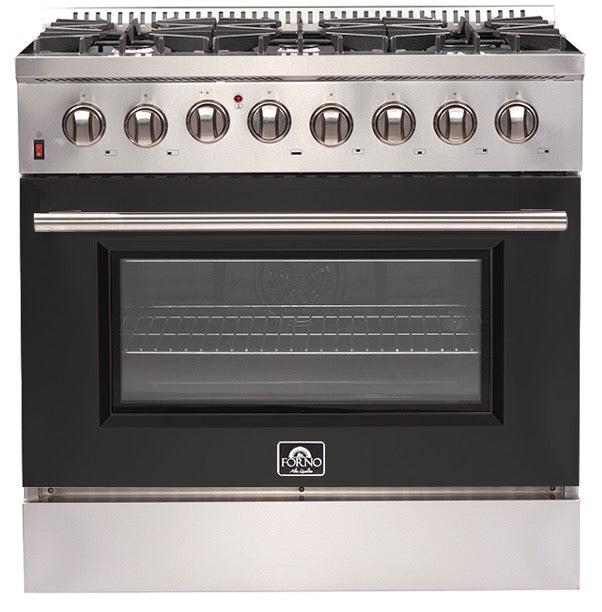 Forno Galiano Gold Professional 36-Inch 5.36 cu. ft. Freestanding Dual Fuel Range - Gas Stove & Electric Oven in Stainless Steel (FFSGS6156 36) | Perfect for Home Chefs & Modern Kitchens