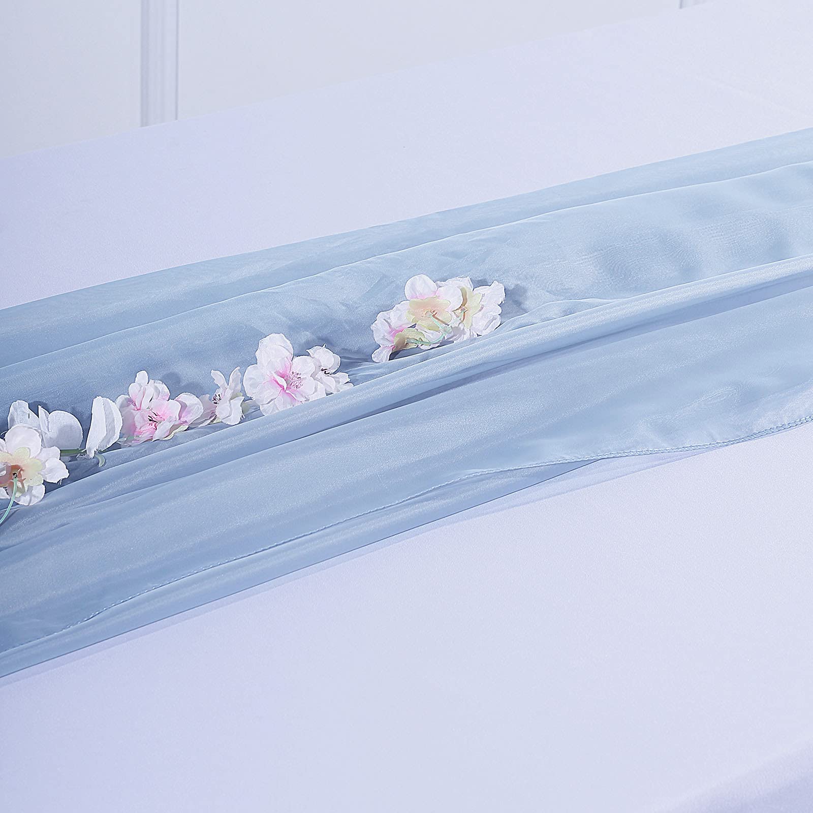 6ft Dusty Blue Chiffon Table Runner - Wedding & Party Decor
