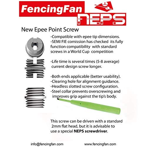 Premium Epee NEPS Screws - 10-Piece Bag for Easy Tip Screw Insertion & Removal | Durable Fencing Equipment | Perfect for Competitive & Training Fencing Gear Maintenance