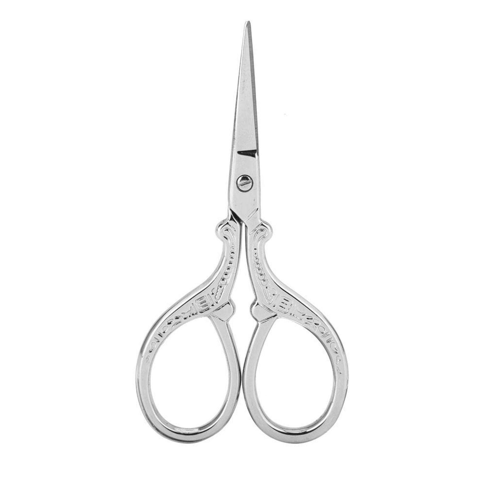 Professional Metal Embroidery Scissors for Sewing, Cross-Stitch & Crafting - Sharp Precision Stainless Steel DIY Scissors for Embroidery, Quilting & Fabric Art (Silver) - Perfect for Needlework, Dressmaking & Home Sewing Projects