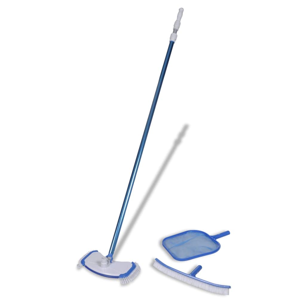 SKM Pool Clean XXL Set - Premium Swimming Pool Cleaning Kit for Large Pools | Heavy-Duty Pool Maintenance Tools with Telescopic Pole, Brush, Net & Vacuum Head | Perfect for In-Ground & Above-Ground Pools