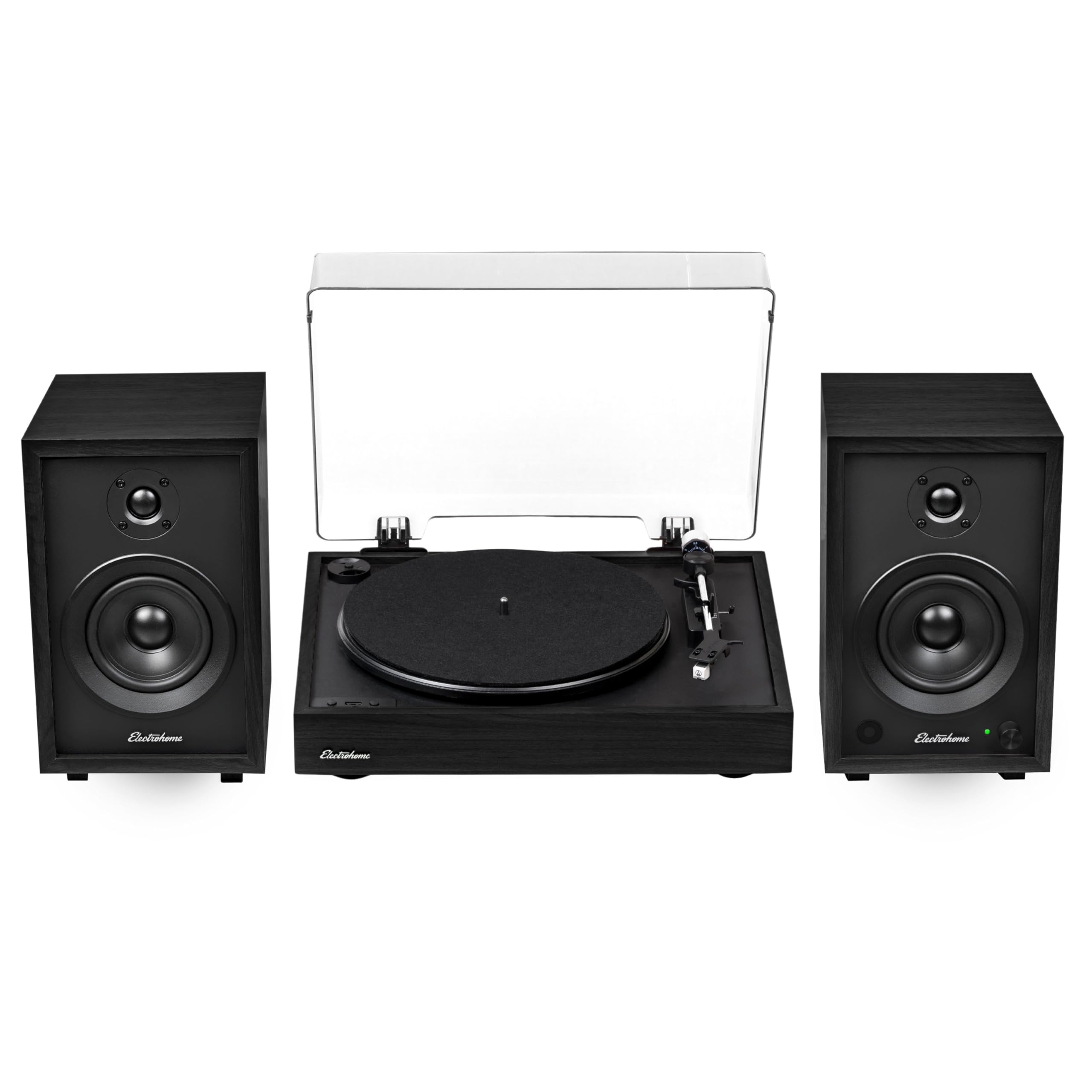 Electrohome Montrose Bluetooth Record Player with Audio-Technica Stylus - Belt-Drive Turntable, Built-in Preamp, Vinyl to MP3 Recording & 4