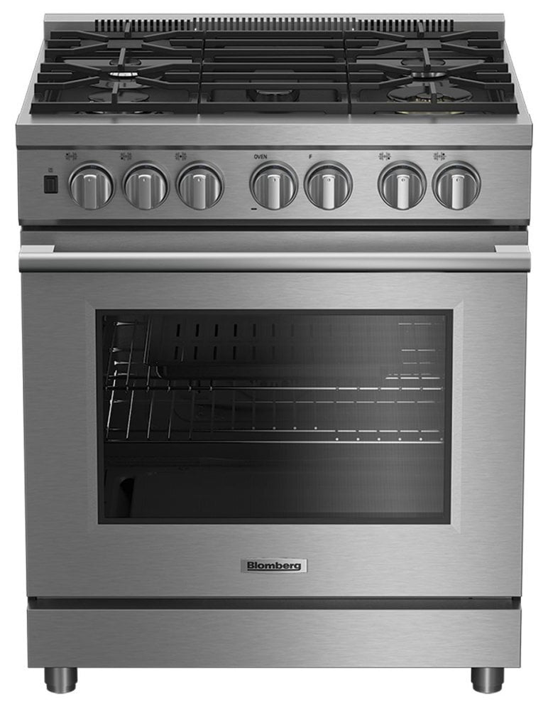 Blomberg BGRP34520SS 30-Inch Professional Gas Range - 5.7 Cu Ft Self-Cleaning Oven, 5 Sealed Burners, LED Track Lighting - Perfect for Home Chefs & Modern Kitchens