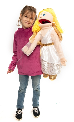 Joy the Angel Large 64 cm Puppet - Soft Plush Hand Puppet for Storytelling, Role Play & Educational Activities (Code 23) | Perfect for Classroom, Church & Family Fun