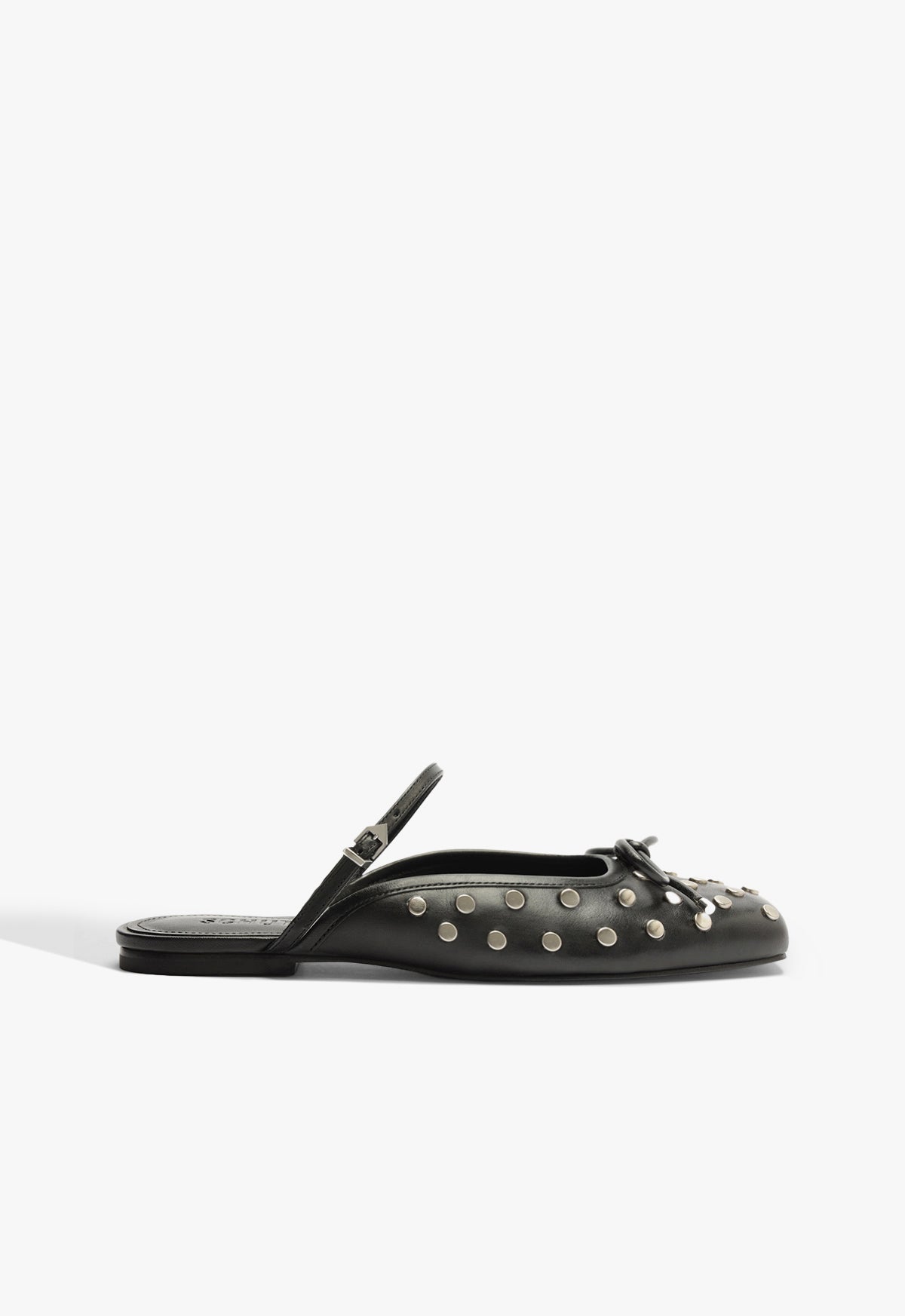 Arissa Black Leather Mule Flats for Women - Comfortable Slip-On Shoes for Casual Wear, Office & Walking