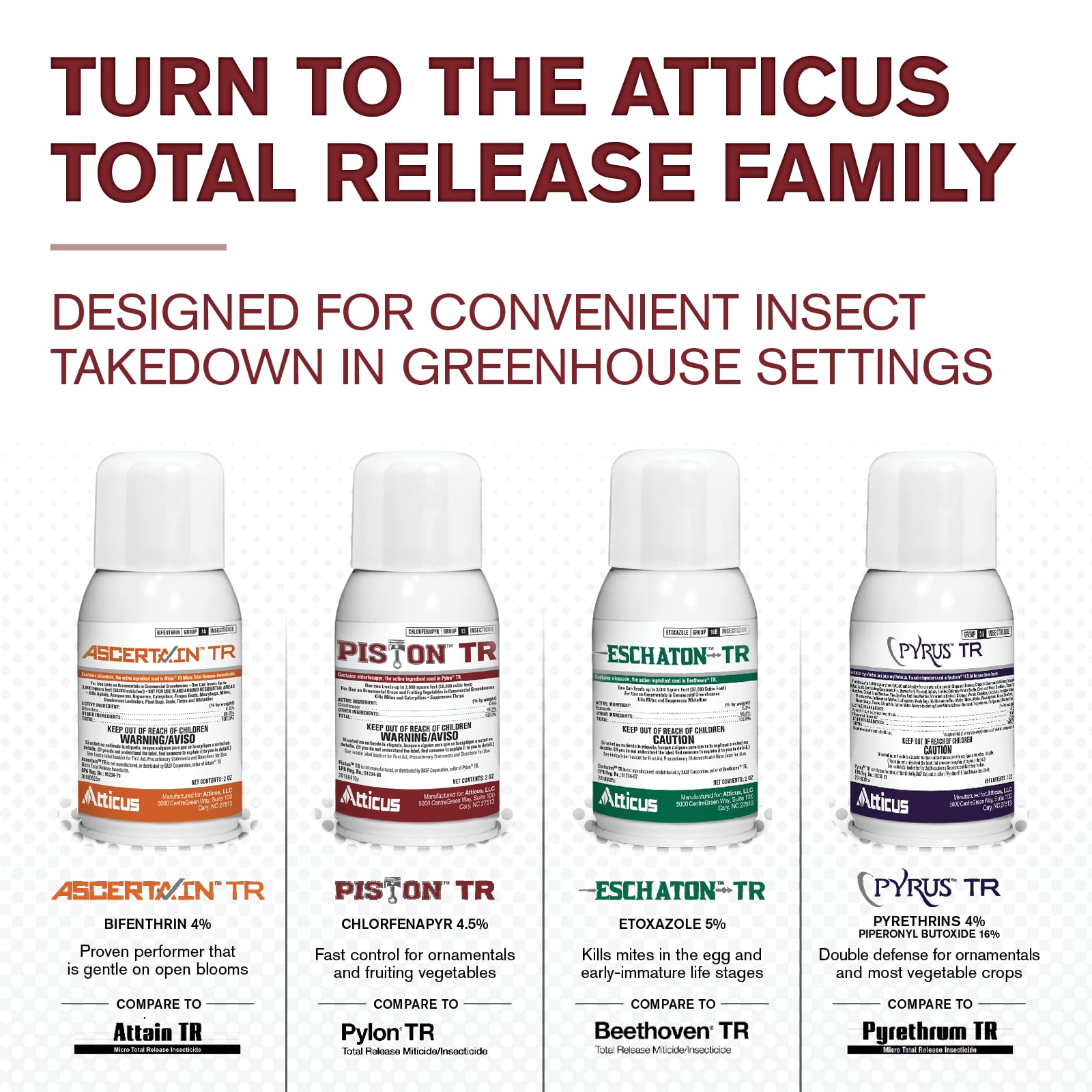 Atticus Piston TR Greenhouse Fogger (12 Pack) - Chlorfenapyr Insecticide & Miticide for Mites, Thrips, Caterpillars & Fungus Gnats - Professional Pest Control Solution for Greenhouses, Grow Rooms & Indoor Gardens