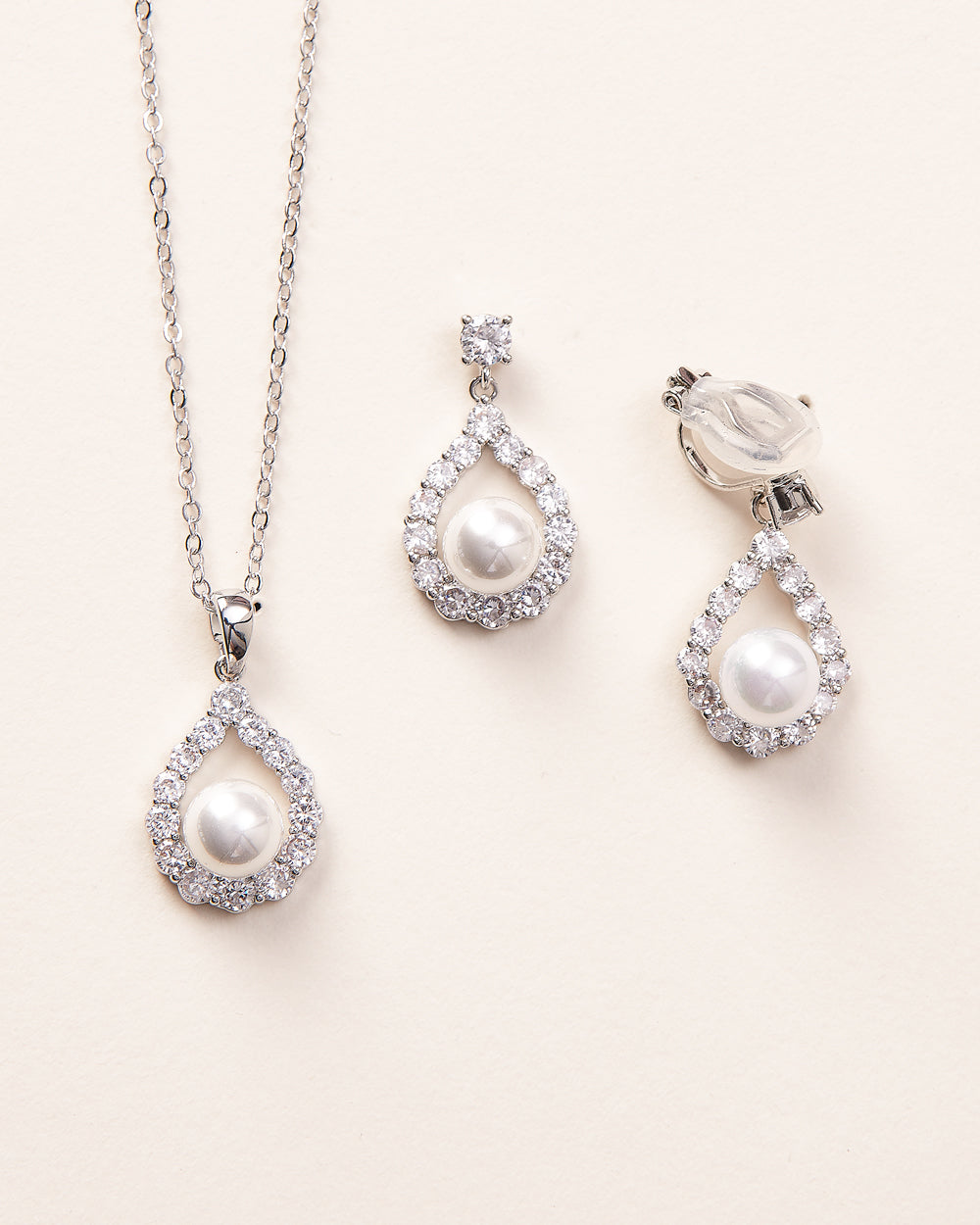 Elegant Pearl Pendant Necklace Set - 18K Gold Plated Women's Jewelry Gift for Wedding, Anniversary & Special Occasions