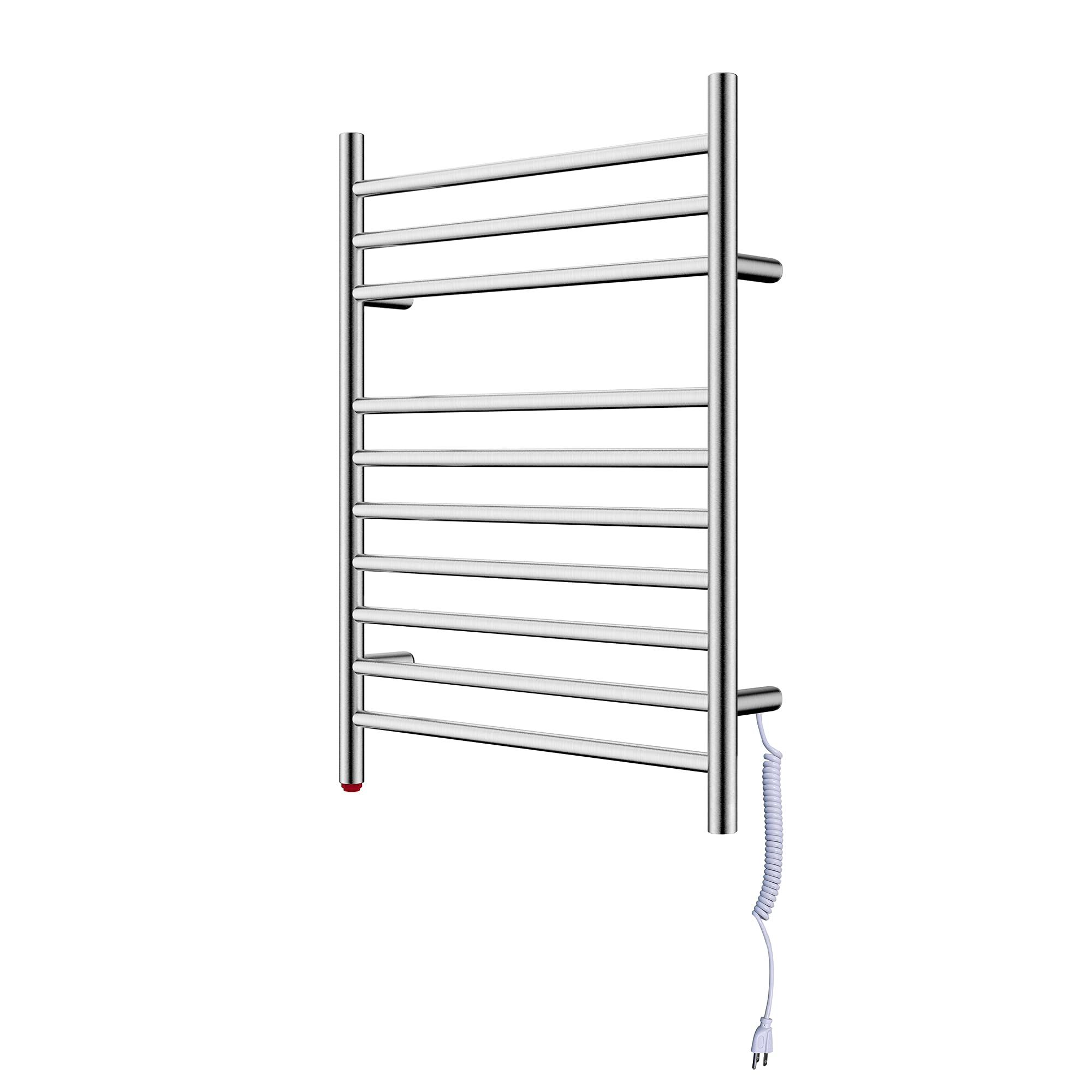 HEATGENE Compact Electric Towel Warmer - Wall Mounted Plug-in or Hardwired Towel Rack for Small Bathroom, Brushed Stainless Steel - Perfect for Spa, Luxury Hotels & Cozy Home Bathrooms