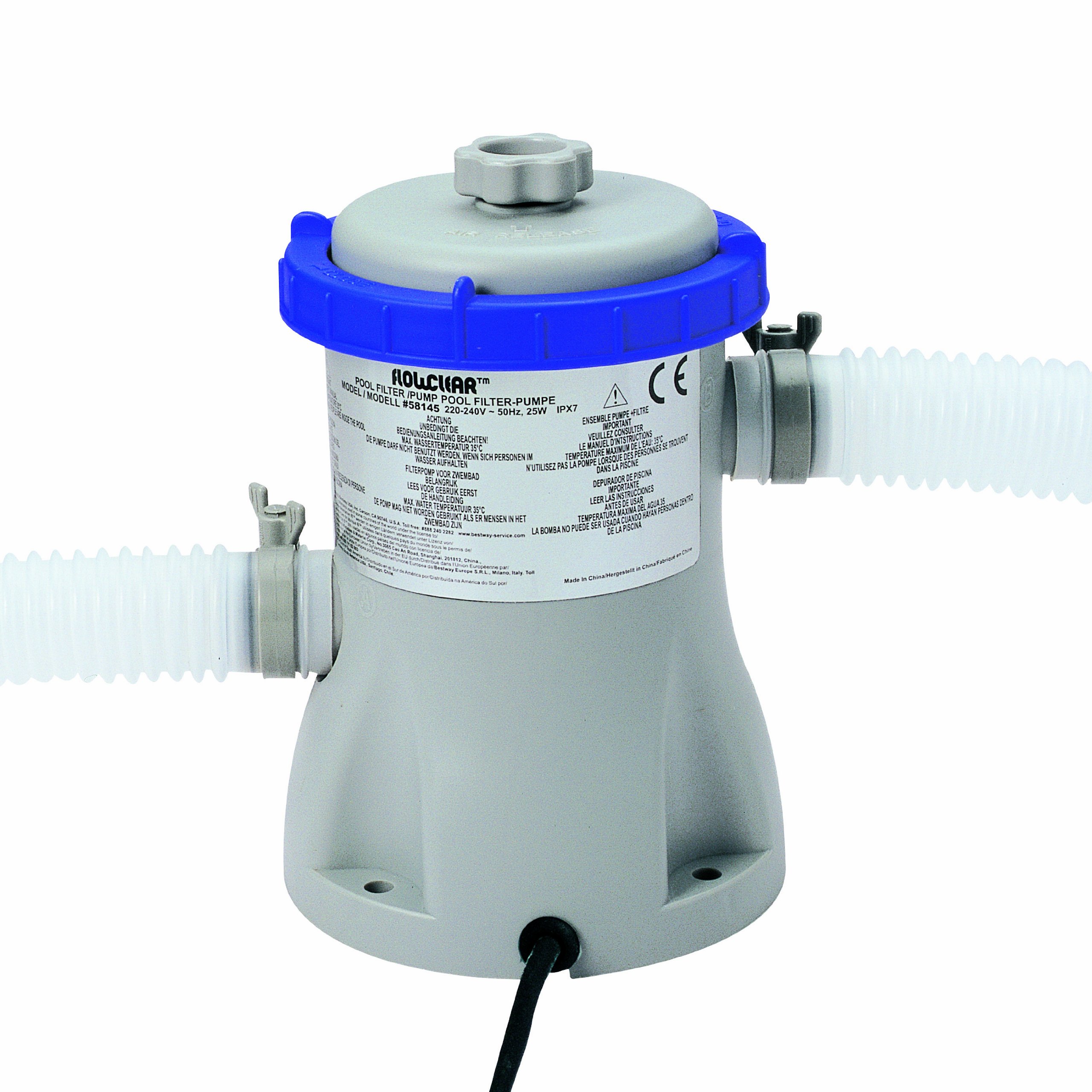 Bestway 1249 Lt/H Pool Filter Pump with High Flow Rate - Ideal for Above Ground Pools, Inflatable Pools & Backyard Water Filtration Systems