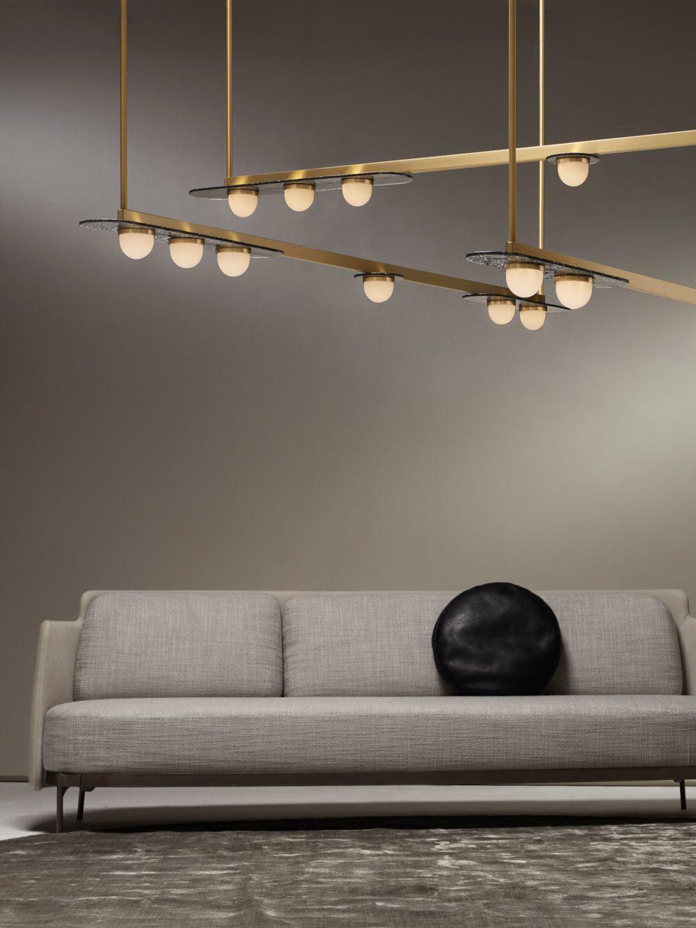 Modern Horizontal Chandelier - Sleek Linear LED Lighting Fixture for Dining Room, Kitchen Island & Bedroom - Contemporary Ceiling Light with Adjustable Length