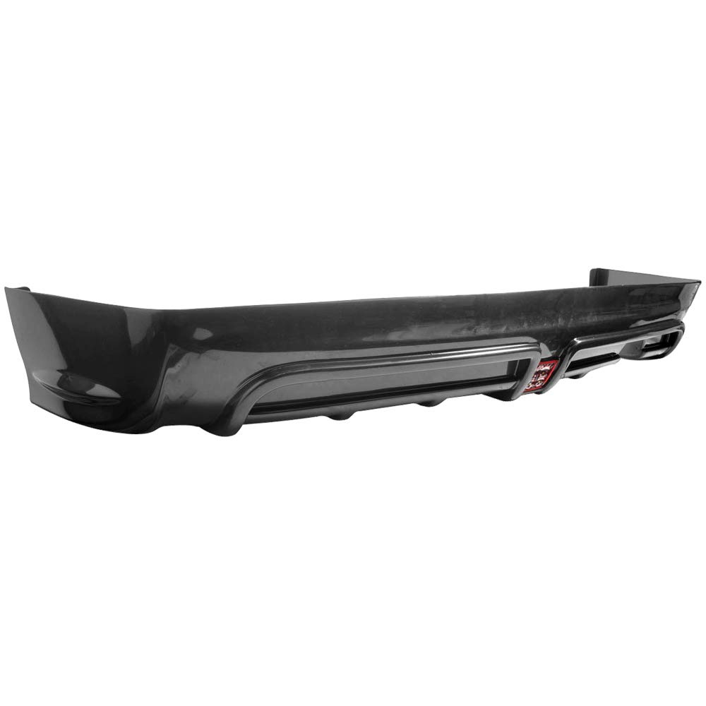 IKON MOTORSPORTS PP Black Rear Lip Spoiler Splitter with Brake Lights - Compatible with 2006-2011 Honda Civic 4 Door (2007 2008 2009 2010 Models) - Enhances Aerodynamics & Style for Street Racing & Custom Builds