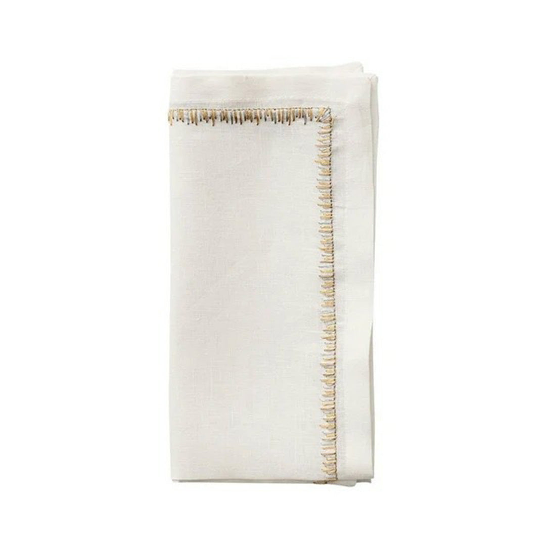 Luxury Gold Filament Napkins - Set of 4 Premium Dinner Napkins for Formal Dining, Wedding, and Special Occasions