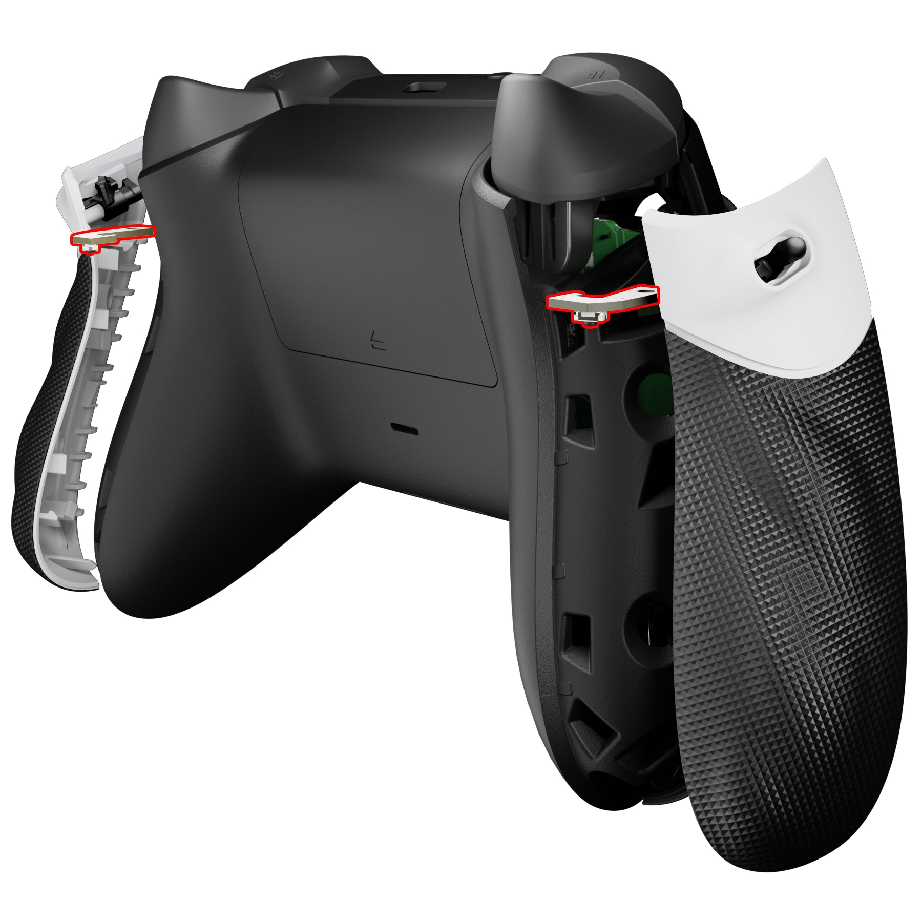 eXtremeRate FLEXOR Clicky Rubberized Side Rails Grips & Trigger Stop Kit for Xbox Series X/S Controller & Xbox Core Controller (White) - Improve Gaming Comfort & Precision for FPS & Racing Games
