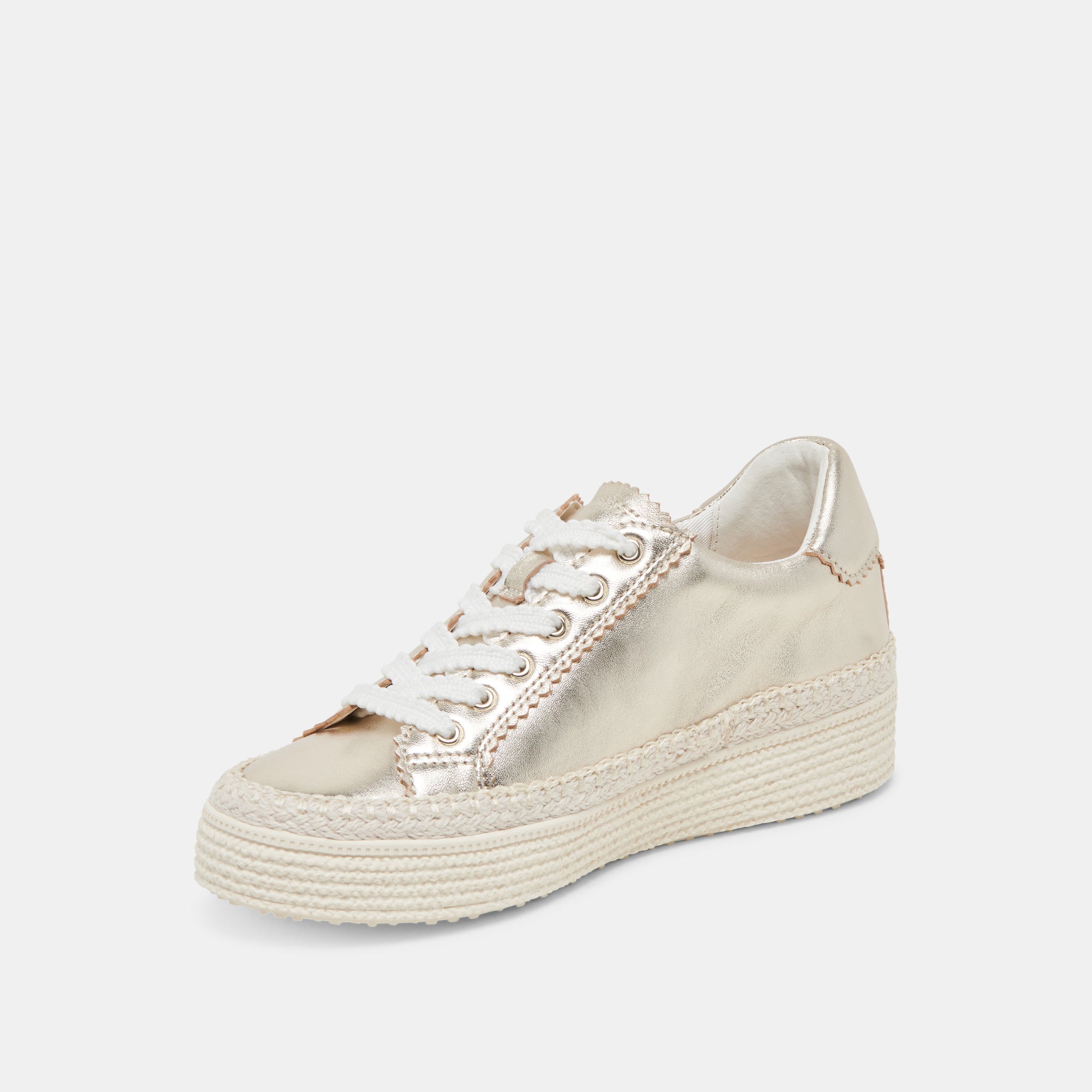 LENNIX Light Gold Metallic Leather Sneakers - Stylish & Comfortable Women's Fashion Shoes for Casual Wear, Work & Everyday Outfits