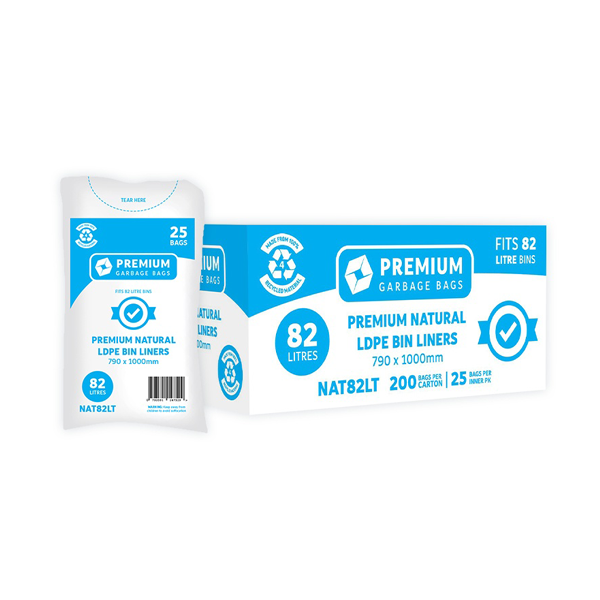 Premium Clear 82Lt Trash Bags - Heavy Duty Garbage Bags for Kitchen, Bathroom & Office Waste Disposal