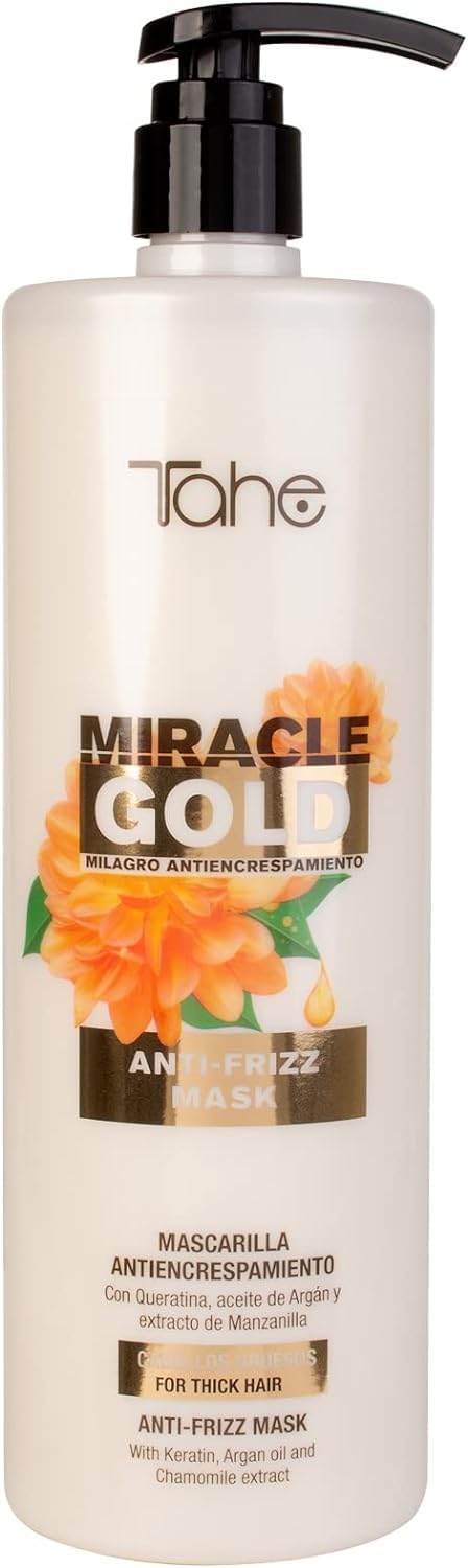 Tahe Miracle Gold Hair Care Kit - 1000ml Repairing Shampoo + 1000ml Nourishing Hair Mask + 100ml Styling Cream - Professional Salon Treatment for Damaged & Dry Hair - Perfect for Home Use, Travel & Gifts