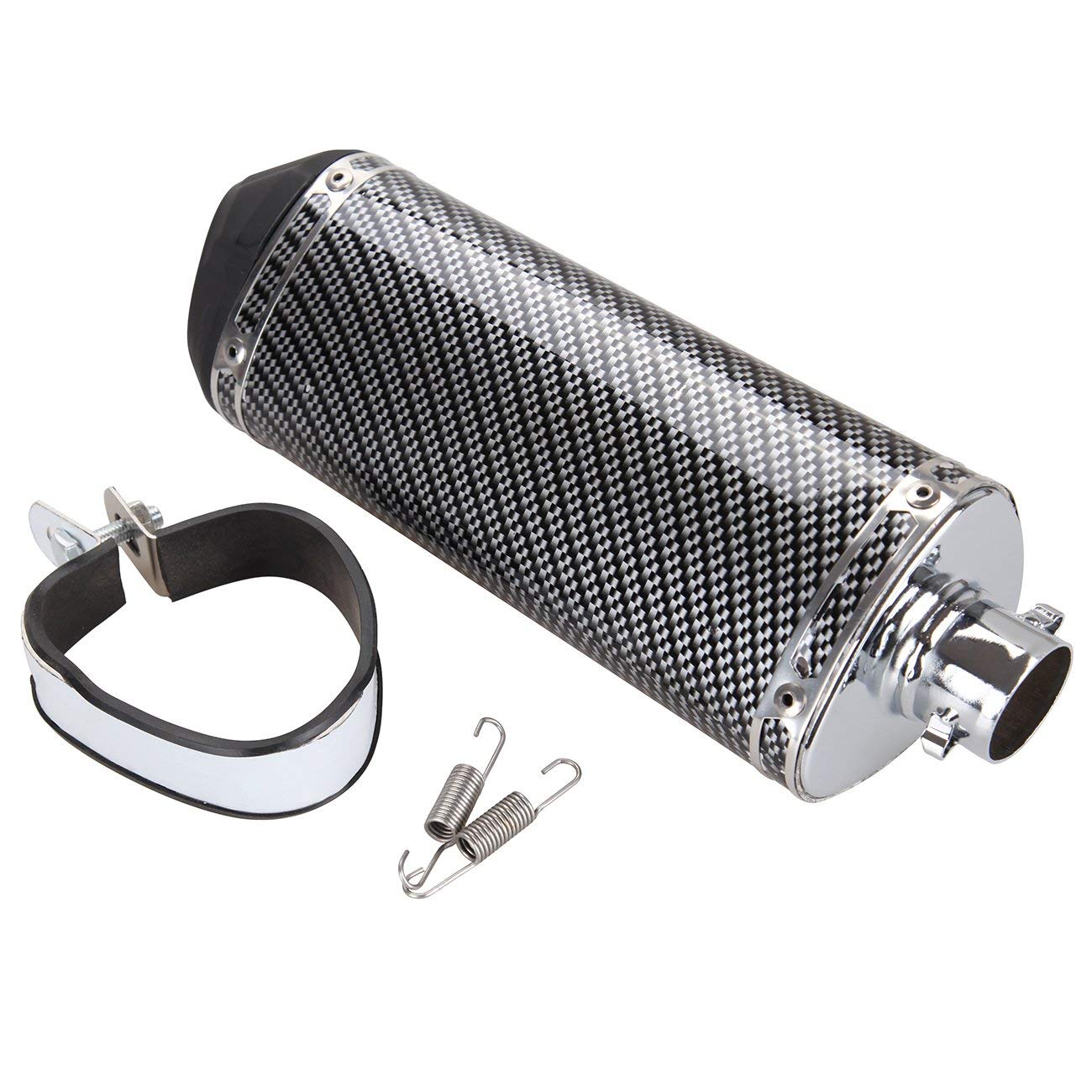 High-Performance 38mm Carbon Fiber Motorcycle Scooter Exhaust Muffler Pipe with Adjustable Silencer - Enhanced Sound Control & Style Upgrade for Street Bikes & Commuter Scooters