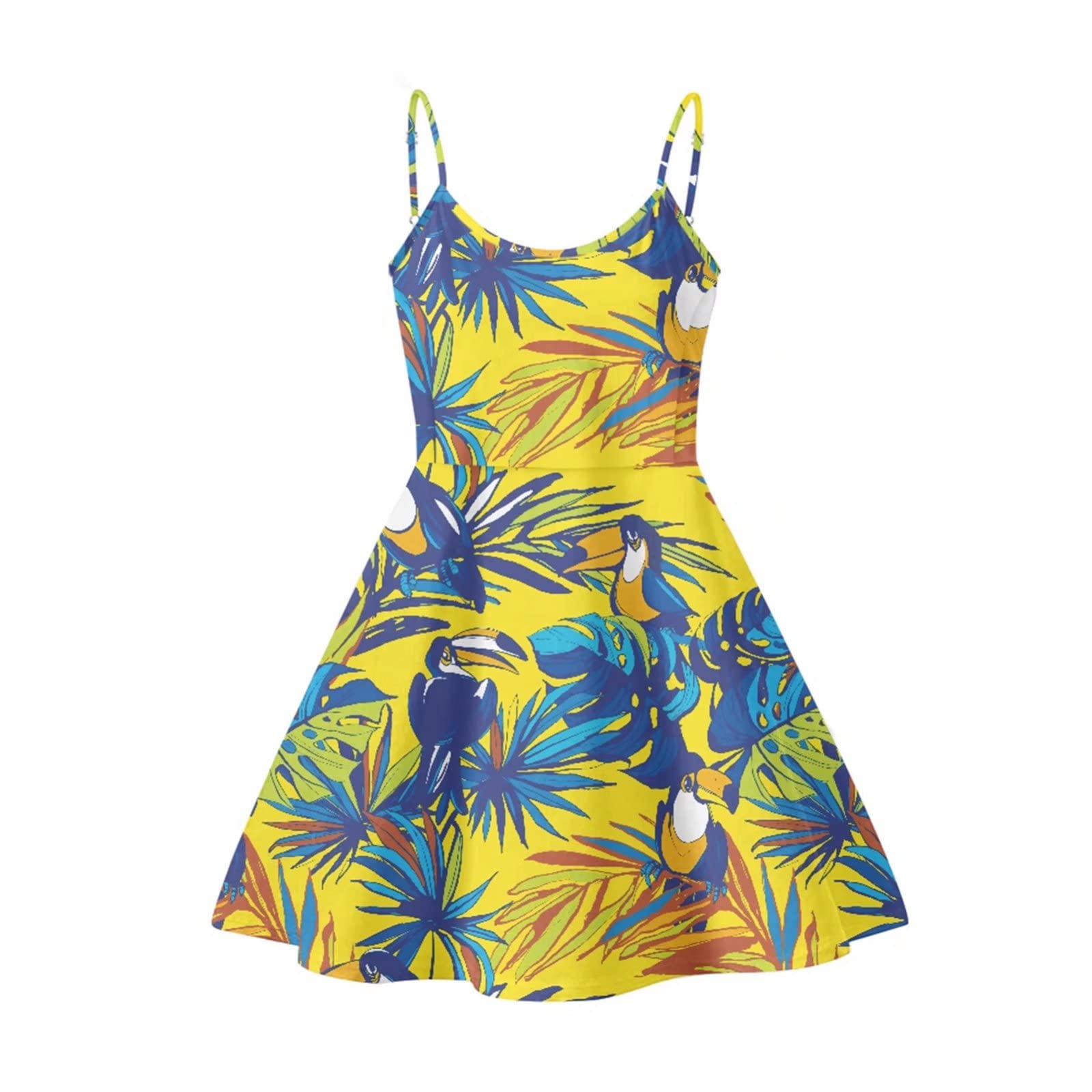 SEANATIVE Women's Summer Beach Sundress - Adjustable Spaghetti Strap Sleeveless Casual Dress for Vacation, Pool Party & Outdoor Activities