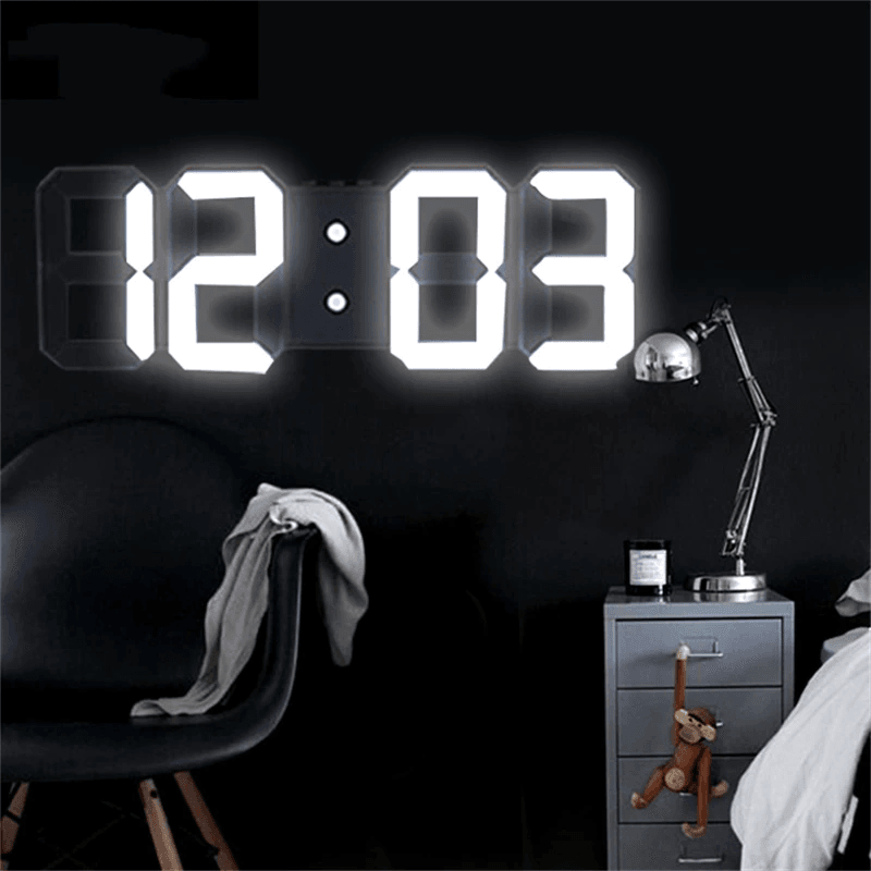 3D LED Digital Wall Clock - Modern Large Display Alarm Clock with Temperature & Date - Perfect for Home, Office, Bedroom, and Kitchen Decor