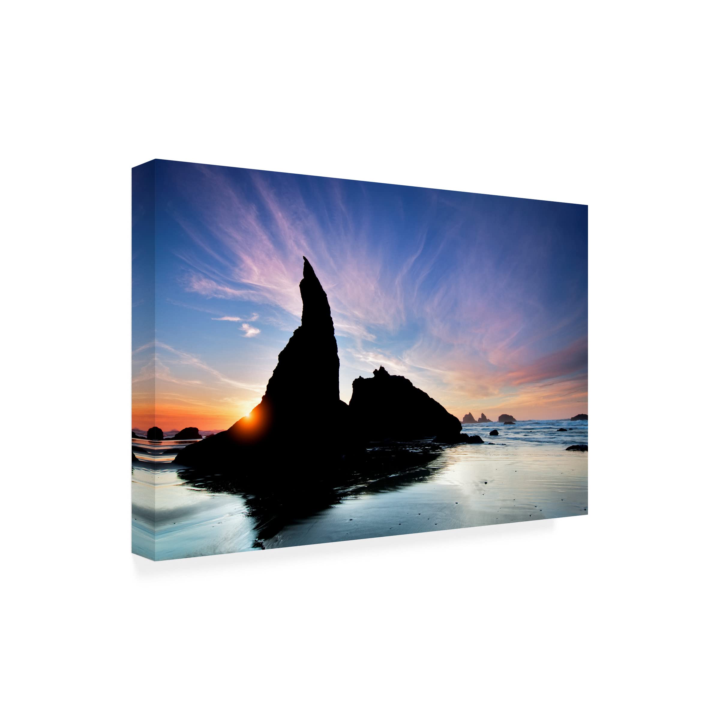 Dennis Frates 'Rocky Coast 21' Canvas Wall Art Print - Stunning Ocean Landscape Painting for Living Room, Bedroom & Office Decor