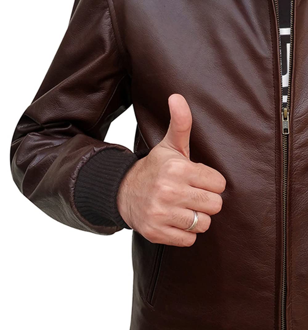 Men's Classic Slim Fit Retro Lambskin Leather Jacket - Vintage Style Motorcycle Biker Coat for Casual Wear & Night Out