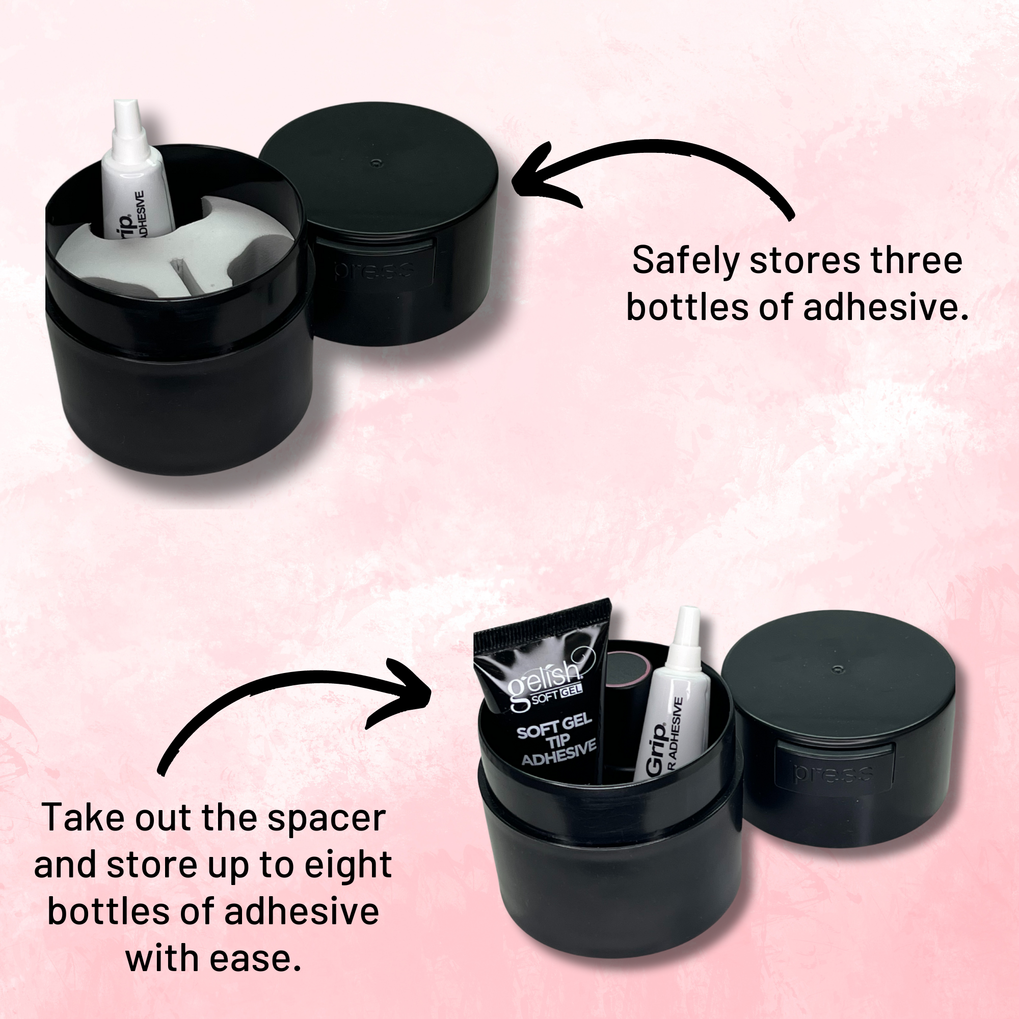 Black Adhesive Container - 1 Count - Strong & Durable Glue Storage for Crafts, DIY Projects & Home Repairs