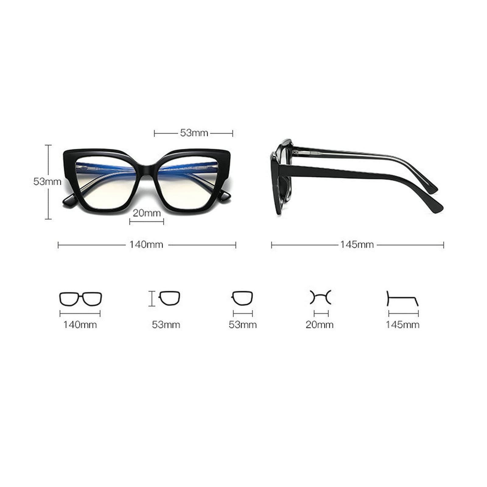 Blue Light Blocking Reading Glasses for Women - Oversize Presbyopic Eyewear for Office & Screen Use