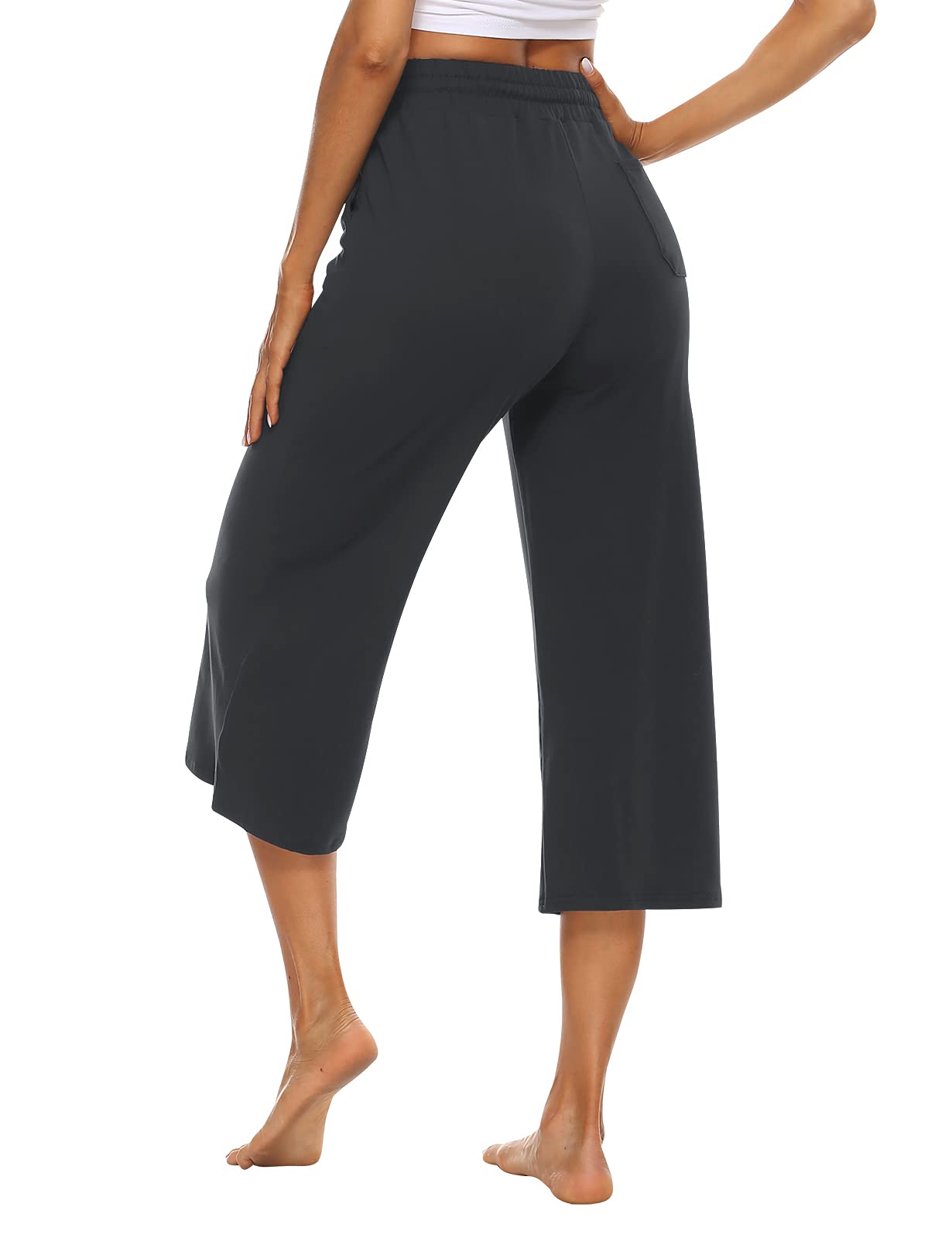 OYANUS Women's Casual Summer Capris - Loose Fit, Comfortable Drawstring Wide Leg Pants with Pockets | Perfect for Yoga, Travel & Everyday Wear