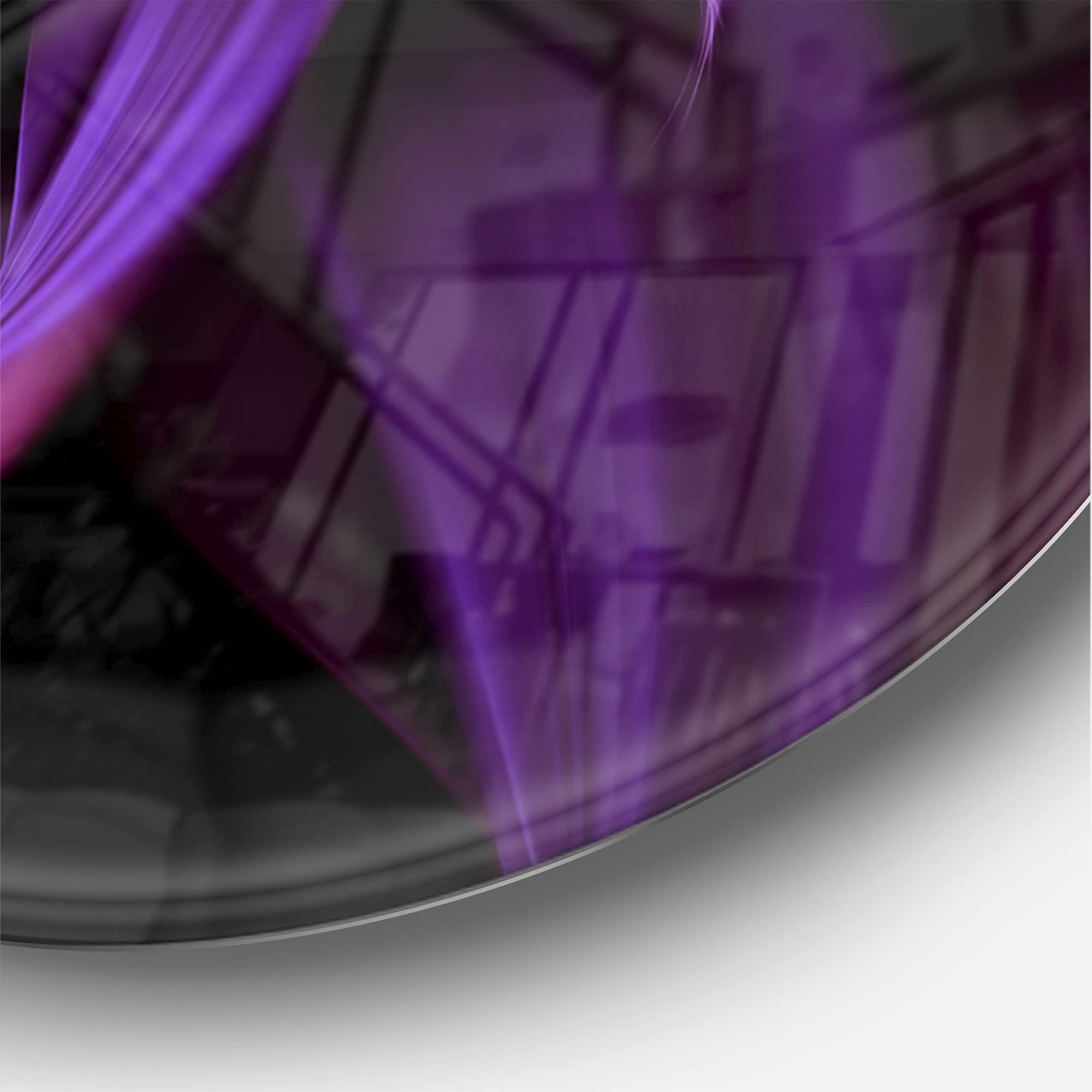 DesignQ 'Fractal Flower Purple' Modern Wall Clock - Silent Non-Ticking Battery Operated Round Clock for Home, Bedroom, Bathroom, Office & Living Room Decor - Perfect for Contemporary Spaces & Gift Giving