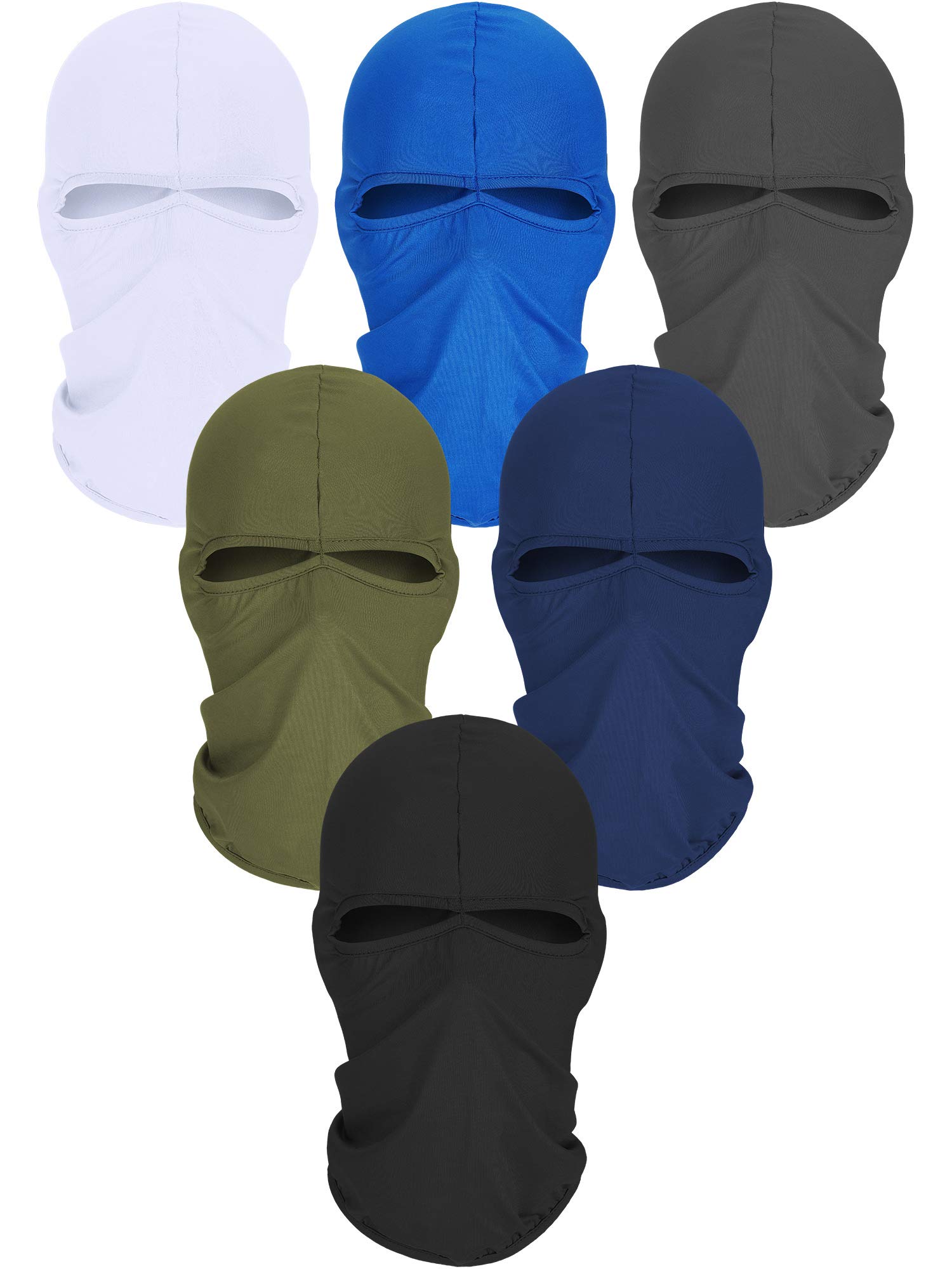 Syhood 6-Pack Ice Silk Balaclava Mask - UV Protection Full Face Cover for Outdoor Sports, Skiing, Cycling & Motorcycle Riding - Windproof Unisex Ski Mask for Men & Women (Ideal for Winter Sports, Hiking & Cold Weather Activities)