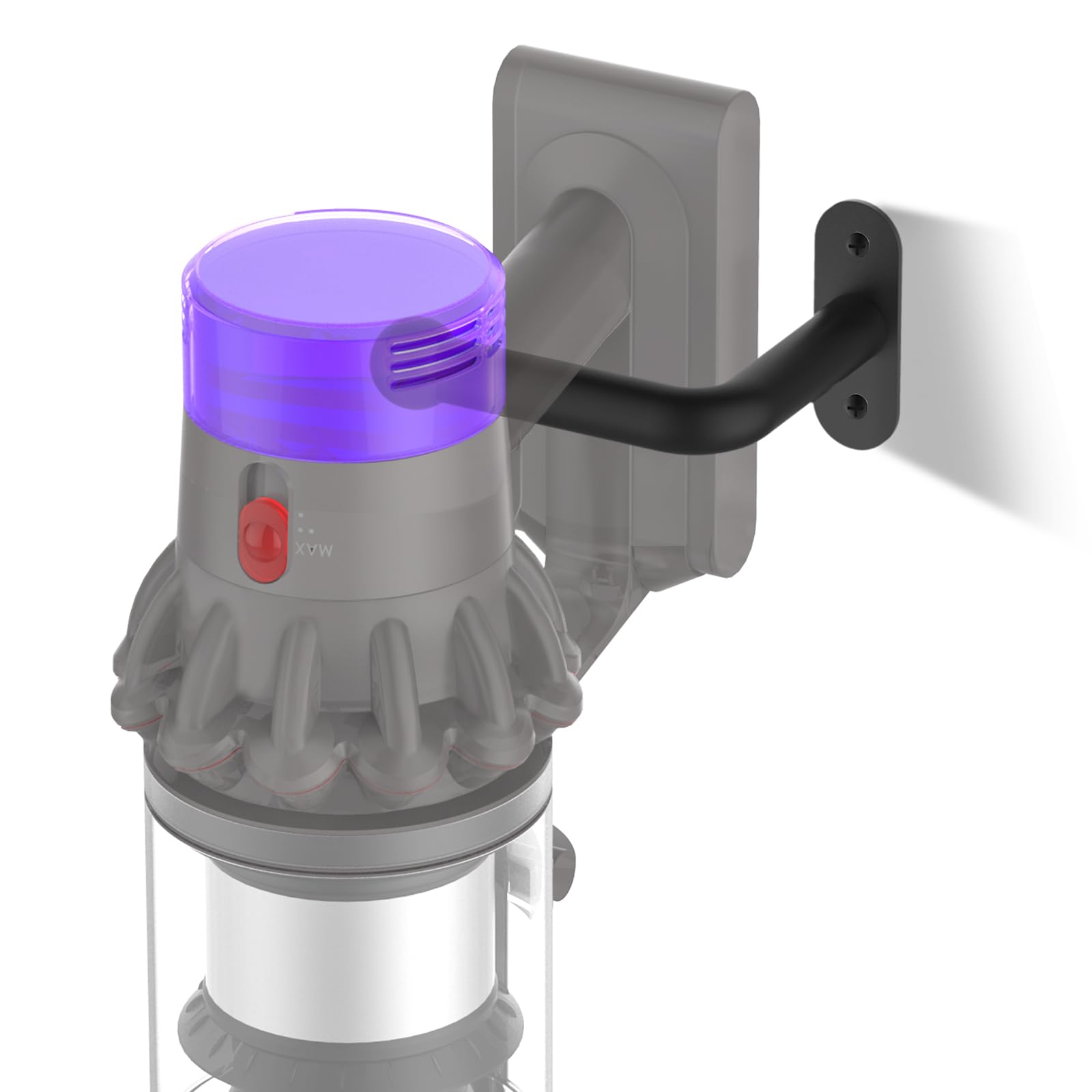 Durable Vacuum Wall Mount Holder for Shark & Dyson Vacuums - Compatible with Shark IX141, IZ163H, IZ361H, IZ462H, IZ483H, IZ562H, IZ682H, Ultracyclone CH901, CH951 & Dyson V10, V11, V12, V15 Outsize - Perfect for Garage, Closet, or Utility Room Organization