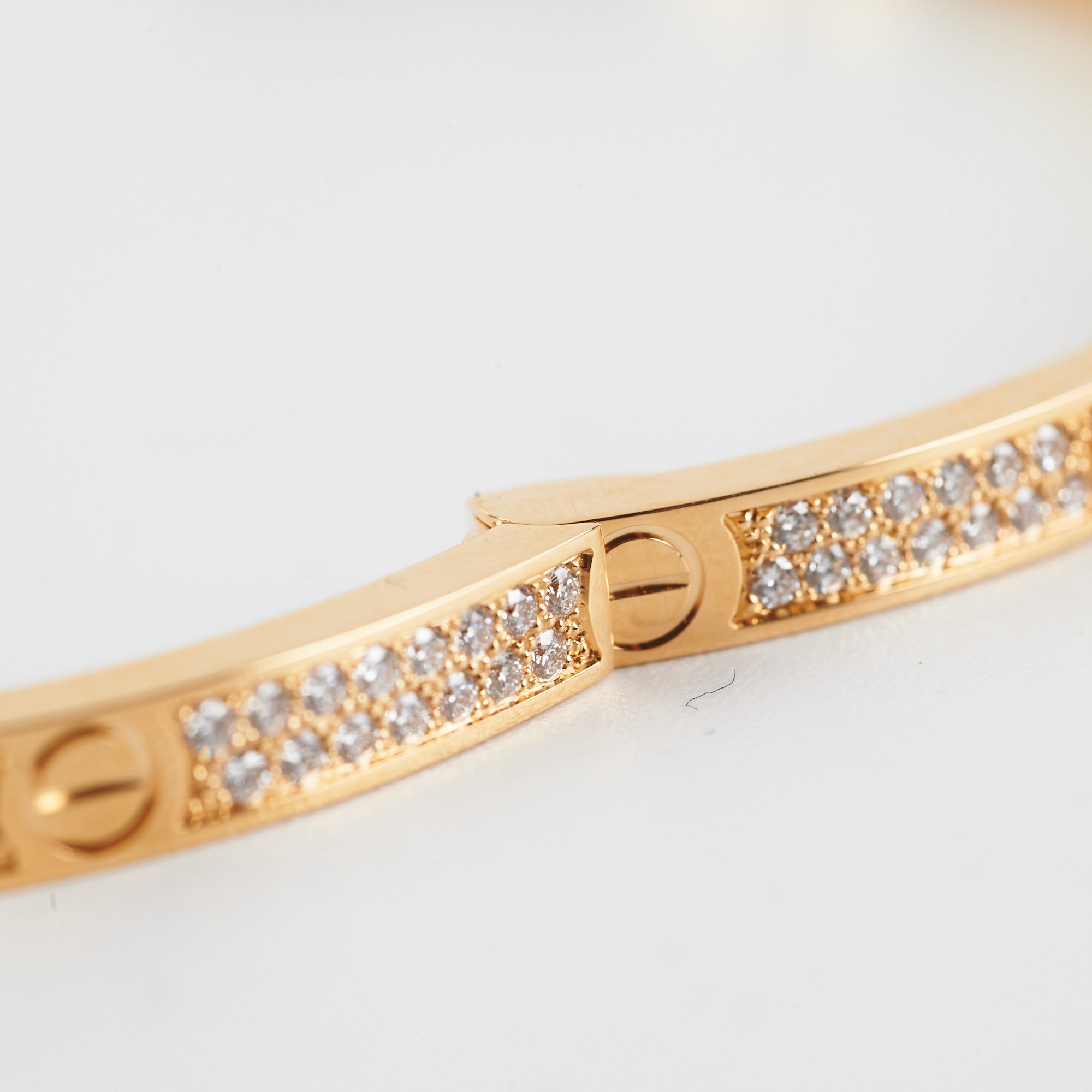 Cartier Love Bangle Pave Diamonds Yellow Gold Bracelet (Size 17) - Luxury Jewelry for Women, Perfect for Anniversaries & Special Occasions