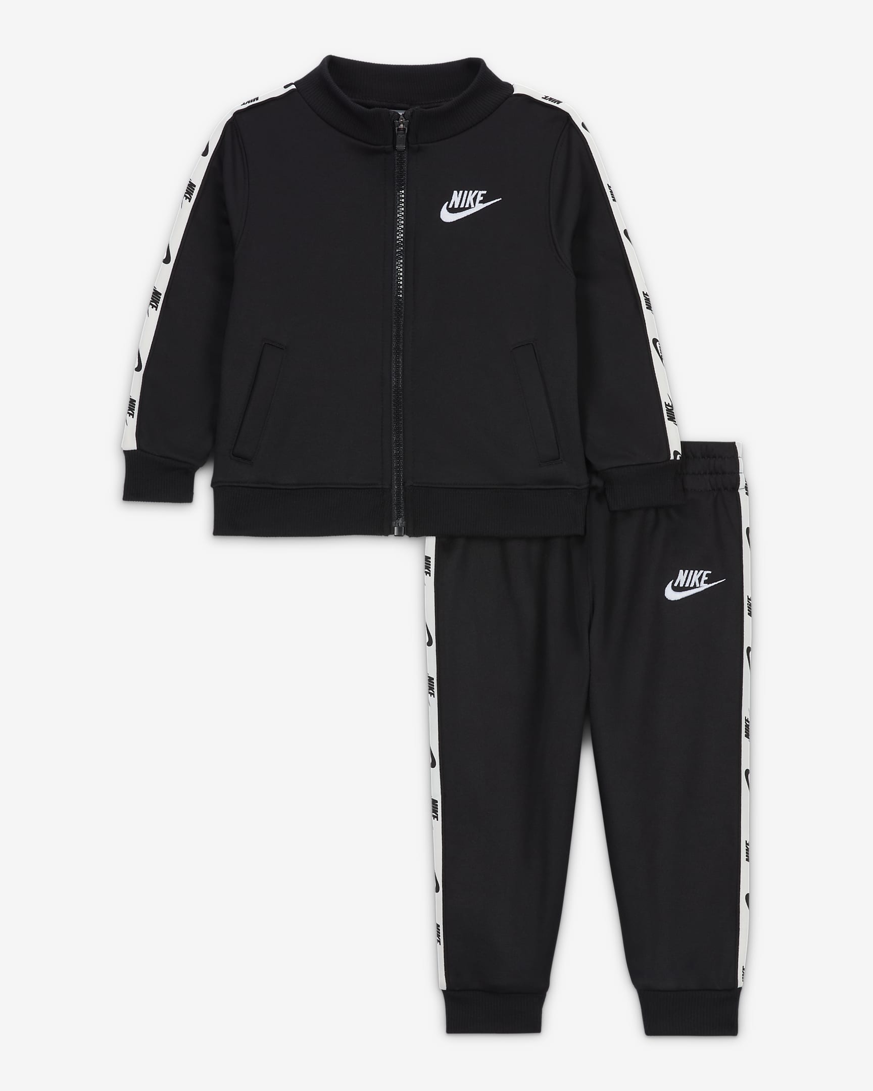 Nike Kids Logo Dri-FIT Taping Black Tracksuit Set - Comfortable & Stylish Athletic Outfit for Boys & Girls - Perfect for Sports, School & Casual Wear