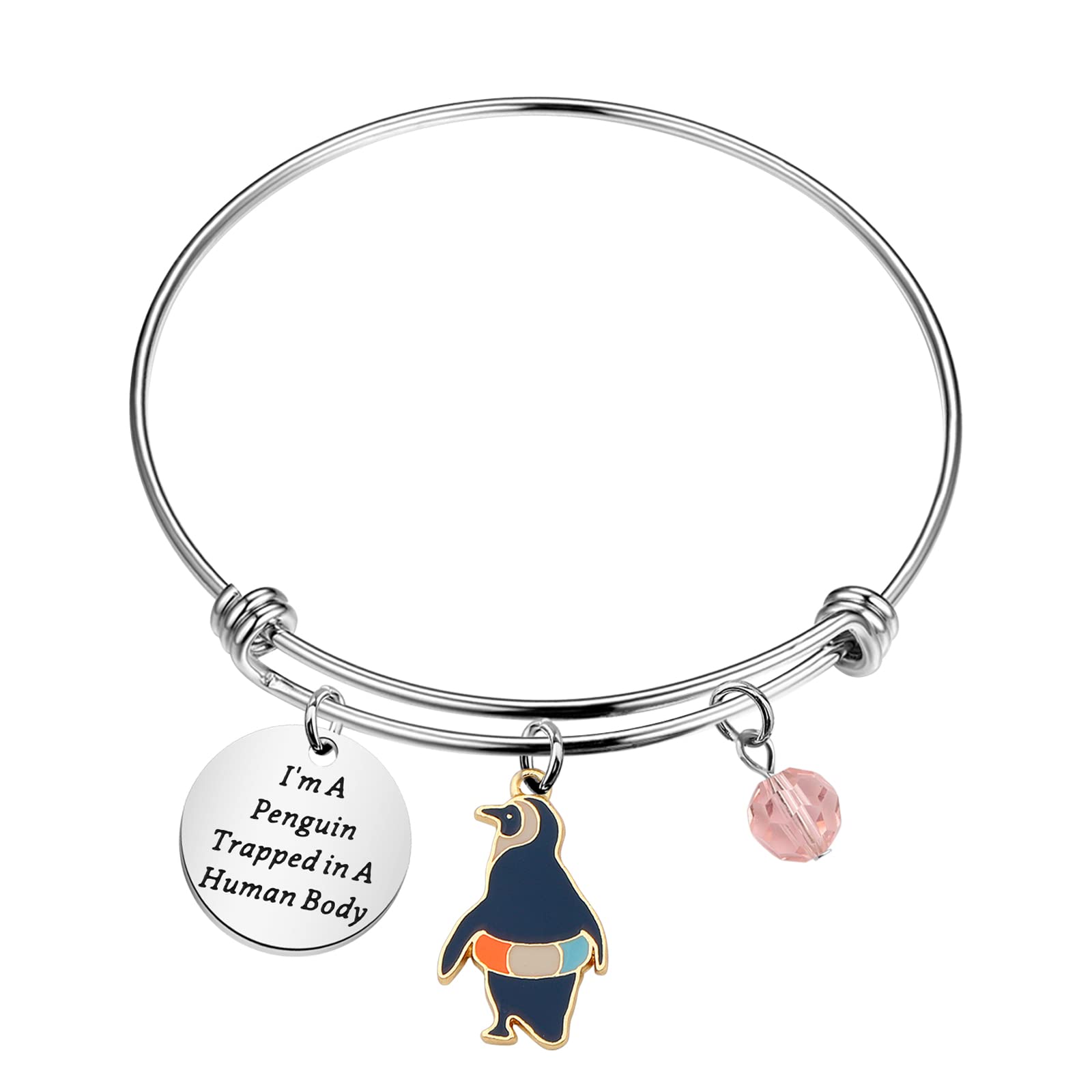 PLITI Penguin Bracelet - Inspirational Jewelry for Penguin Lovers | 'I'm a Penguin Trapped in a Human Body' Cute Animal-Themed Gift for Women & Teens | Perfect for Birthday, Christmas & Penguin Fan Gifts