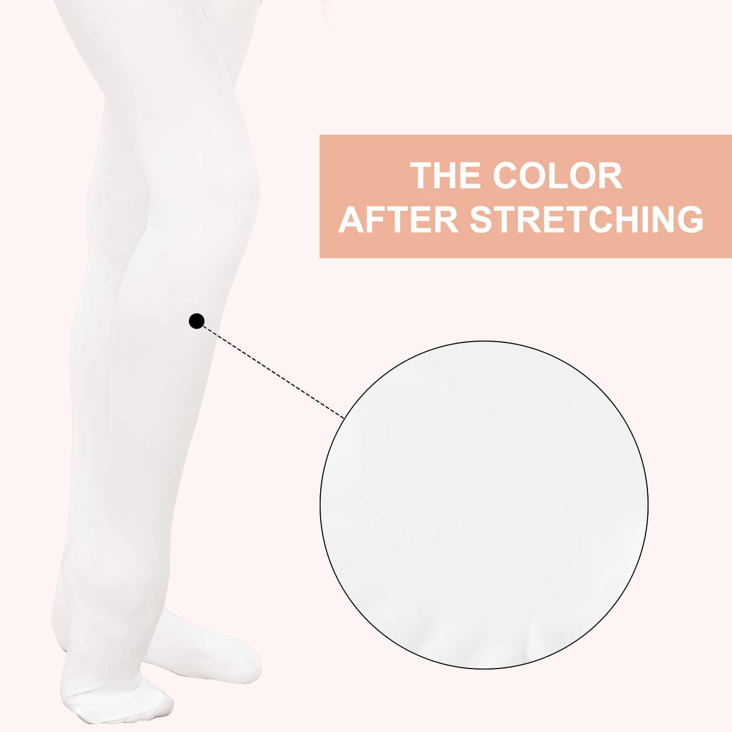 3 Pairs Ballet Tights for Girls - Soft Elastic Footed Dance Tights in White & Pink - School Uniform & Dance Class Essential - Perfect for Ballet, Recitals, and Everyday Wear