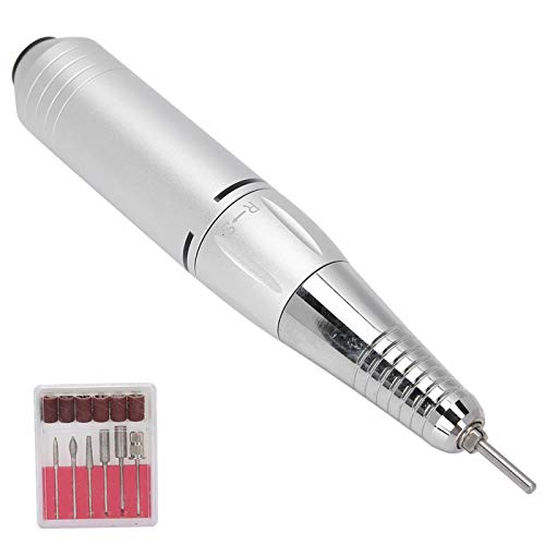 Professional Electric Nail Drill Machine for Home & Salon Use - High Quality Portable Manicure Tool with Quiet Motor & 6 Speed Settings - Perfect for Gel Polish Removal, Acrylic Nails & Pedicures (Silver)