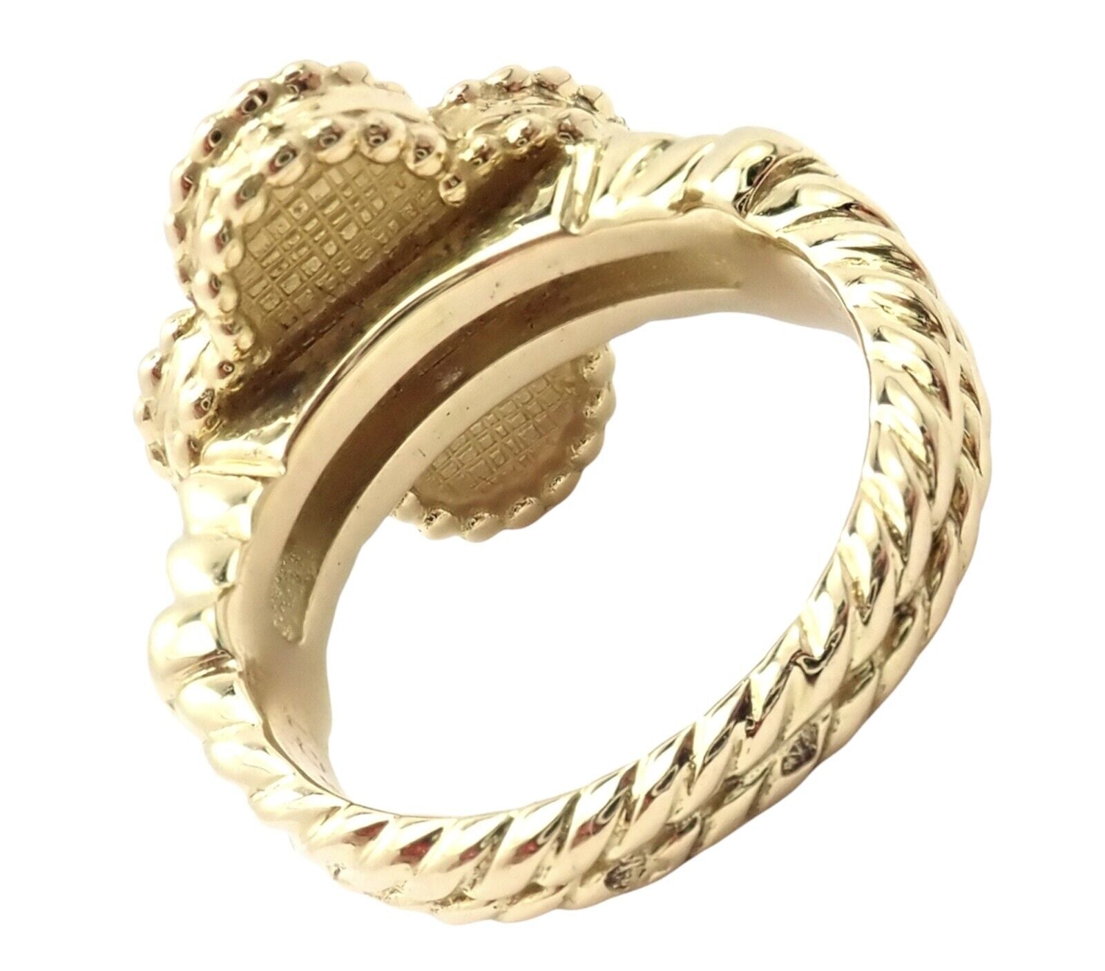 Authentic Van Cleef & Arpels Vintage Alhambra 18k Yellow Gold Diamond Ring 4.75 - Luxury Jewelry for Women, Perfect for Weddings, Anniversaries & Special Occasions