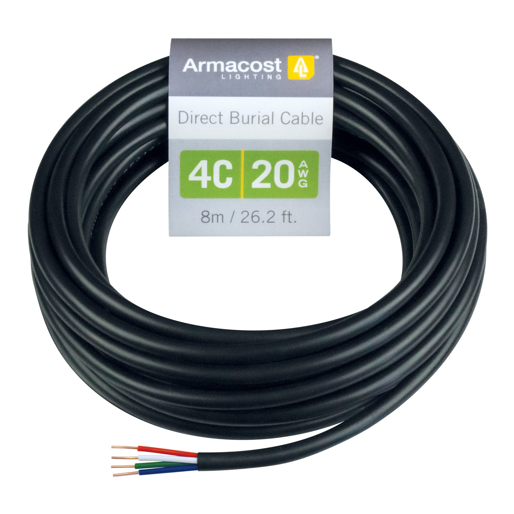 4C 20AWG Direct Burial Cable - Outdoor Electrical Wire for Underground Use, Weatherproof & Durable - Ideal for Landscape Lighting, Irrigation Systems & Outdoor Power Projects