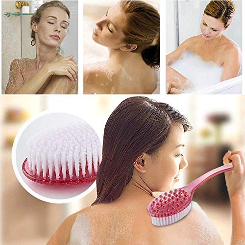 Long Handle Bath Brush with Soft Bristles - Exfoliating Body Scrubber for Men & Women - Back Scrubber for Shower & Bath - Pink (Pack of 1) - Perfect for Deep Cleansing & Skin Exfoliation