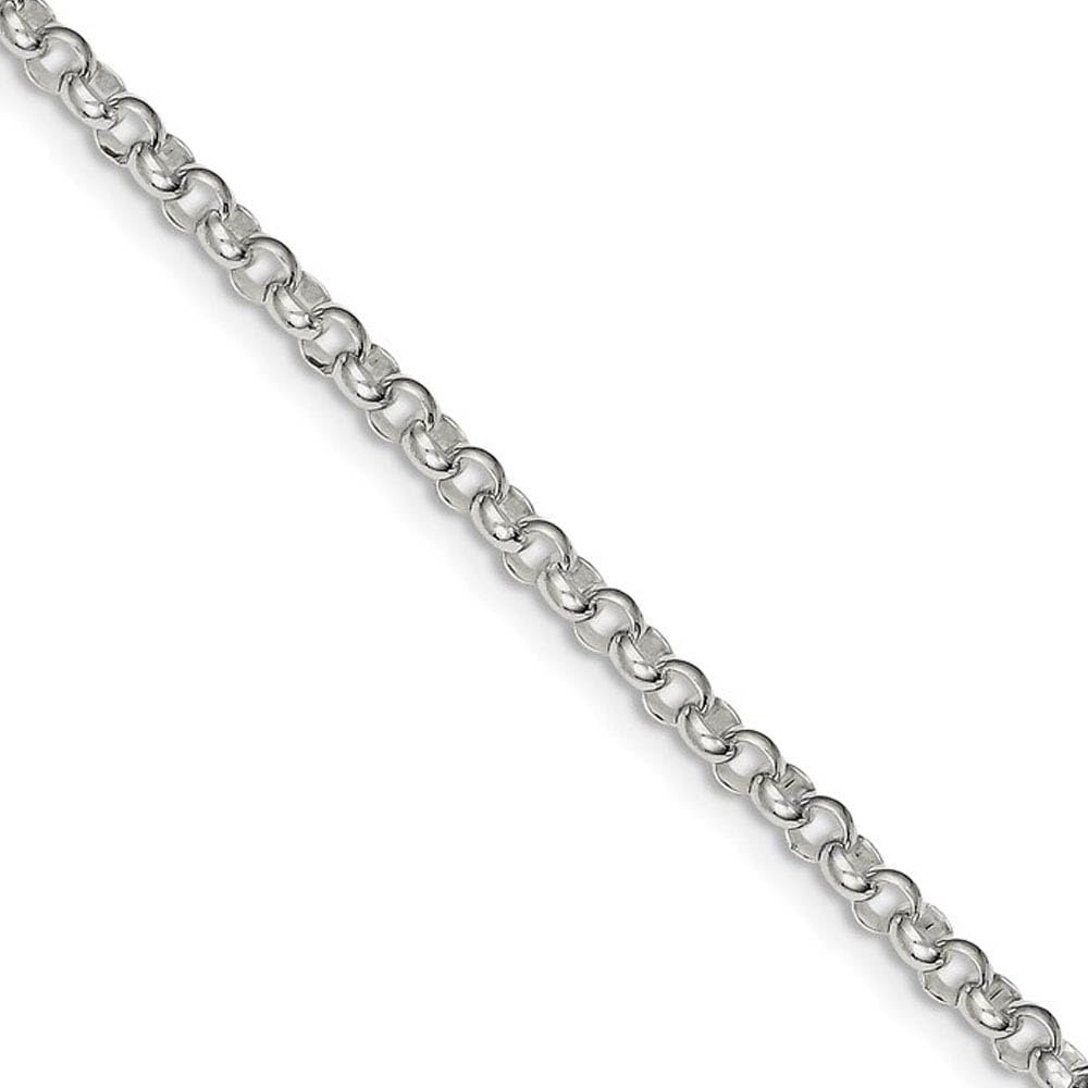 Sterling Silver 4mm Rolo Chain Bracelet - Elegant & Durable for Daily Wear