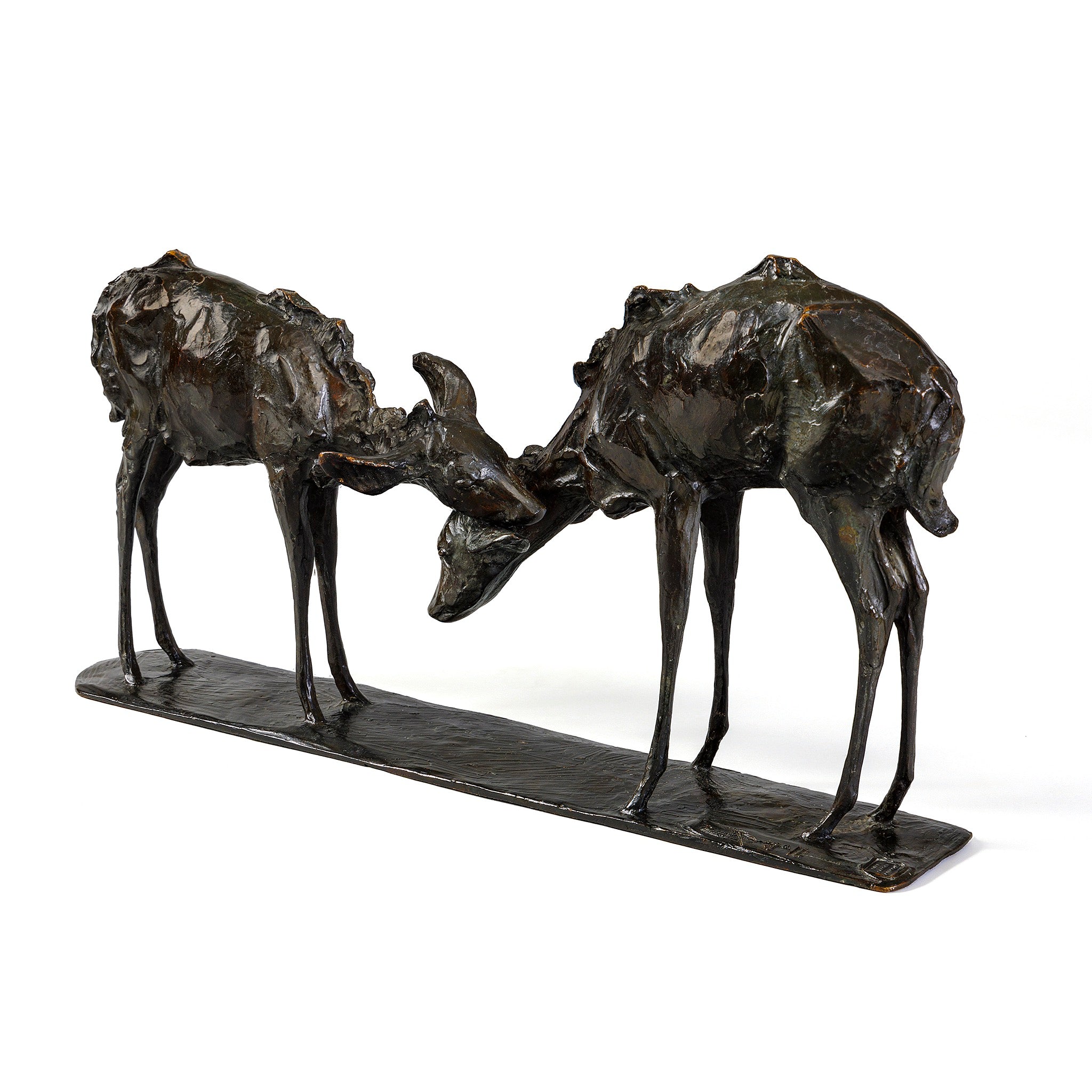 Rembrandt Bugatti Small Antelope Bronze Sculpture - Petites Antilopes Goudou Art Statue, Two Friends Figurine for Home Decor, Office Display & Art Collection